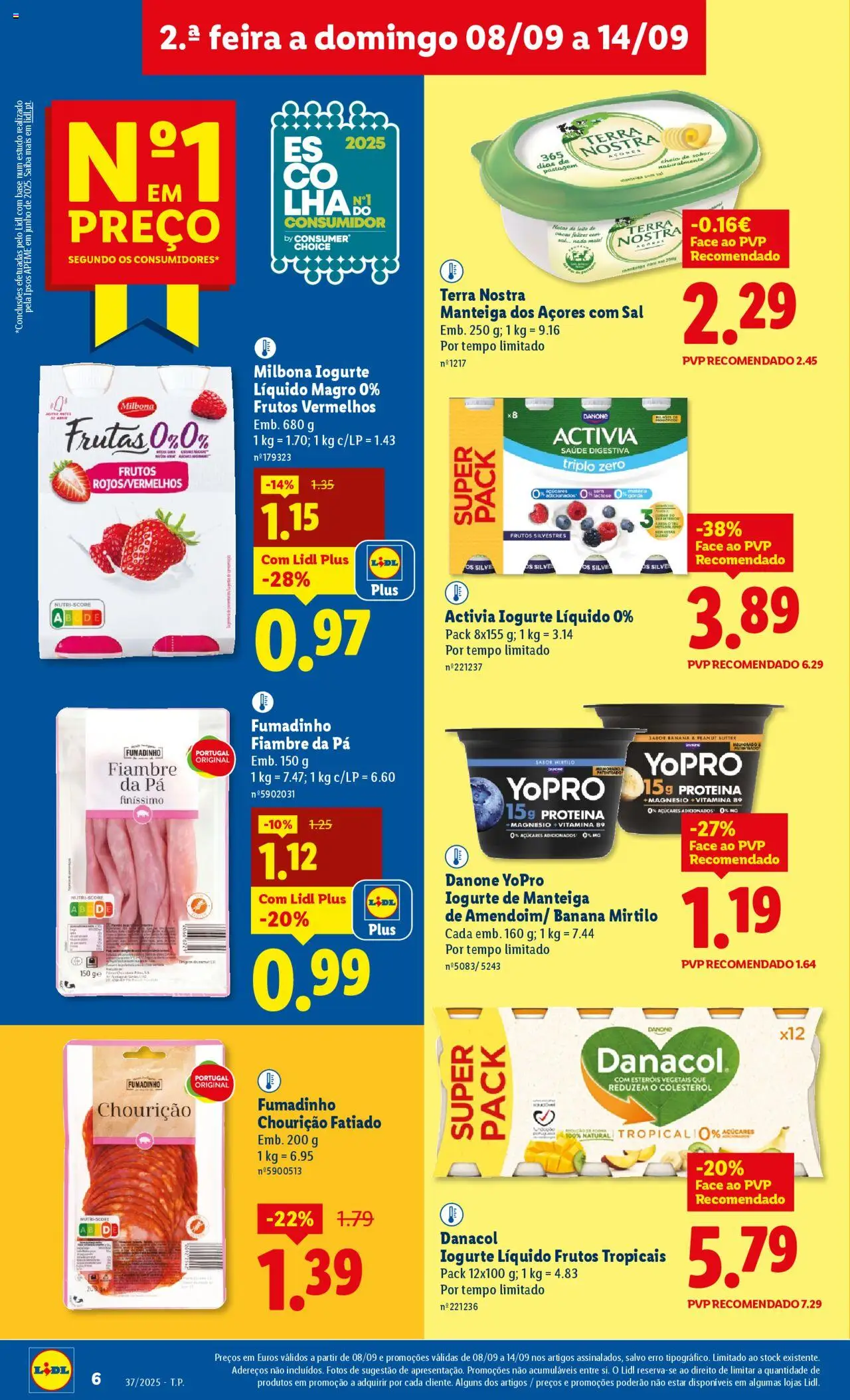 Lidl folheto │ válido de 08.09.2025 | Página: 6 | Produtos: Sal, Manteiga, Pá, Proteina