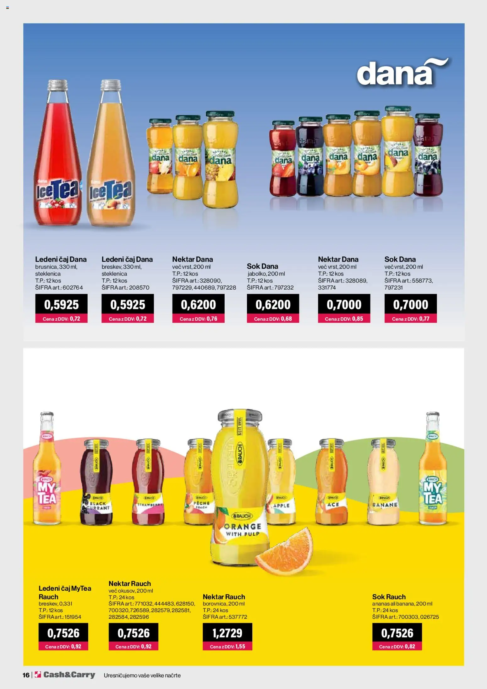 Novi Mercator katalog ponudbe – veljaven od 01.03.2026 | Stran: 16 | Izdelki: Steklenica, Kos, Ledeni čaj, Sok