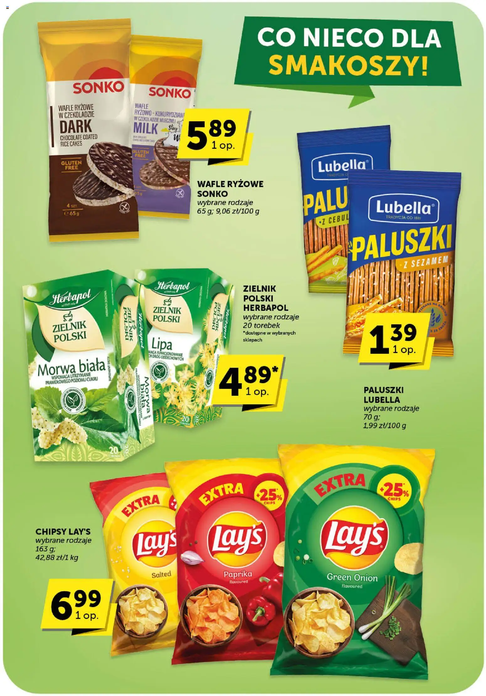 Euro Sklep Gazetka od 19.02.2026 | Strona: 21 | Produkty: Chipsy, Wafle, Wafle ryżowe, Paluszki