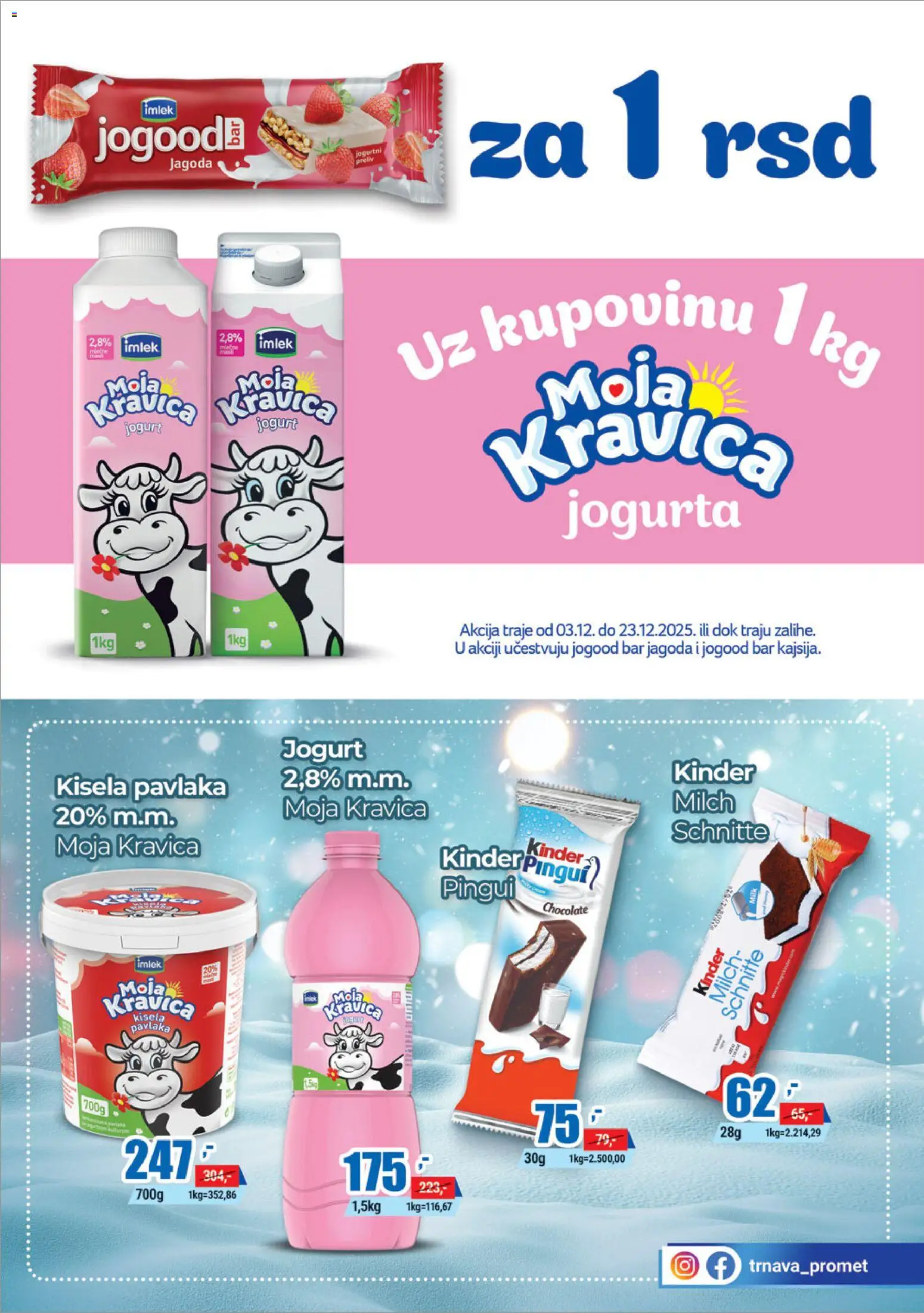 Trnava Promet katalog - važi od 03.12.2025 | Strana: 5 | Proizvode: Kisela pavlaka, Jagoda, Moja kravica, Jogurt