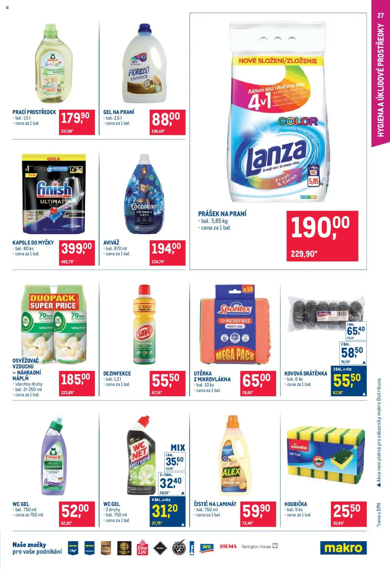 Makro leták - Pro milovníky jídla od 18.06.2025 | Strana: 27 | Produkty: Finish, Prací prostředek, Houbička, Air Wick