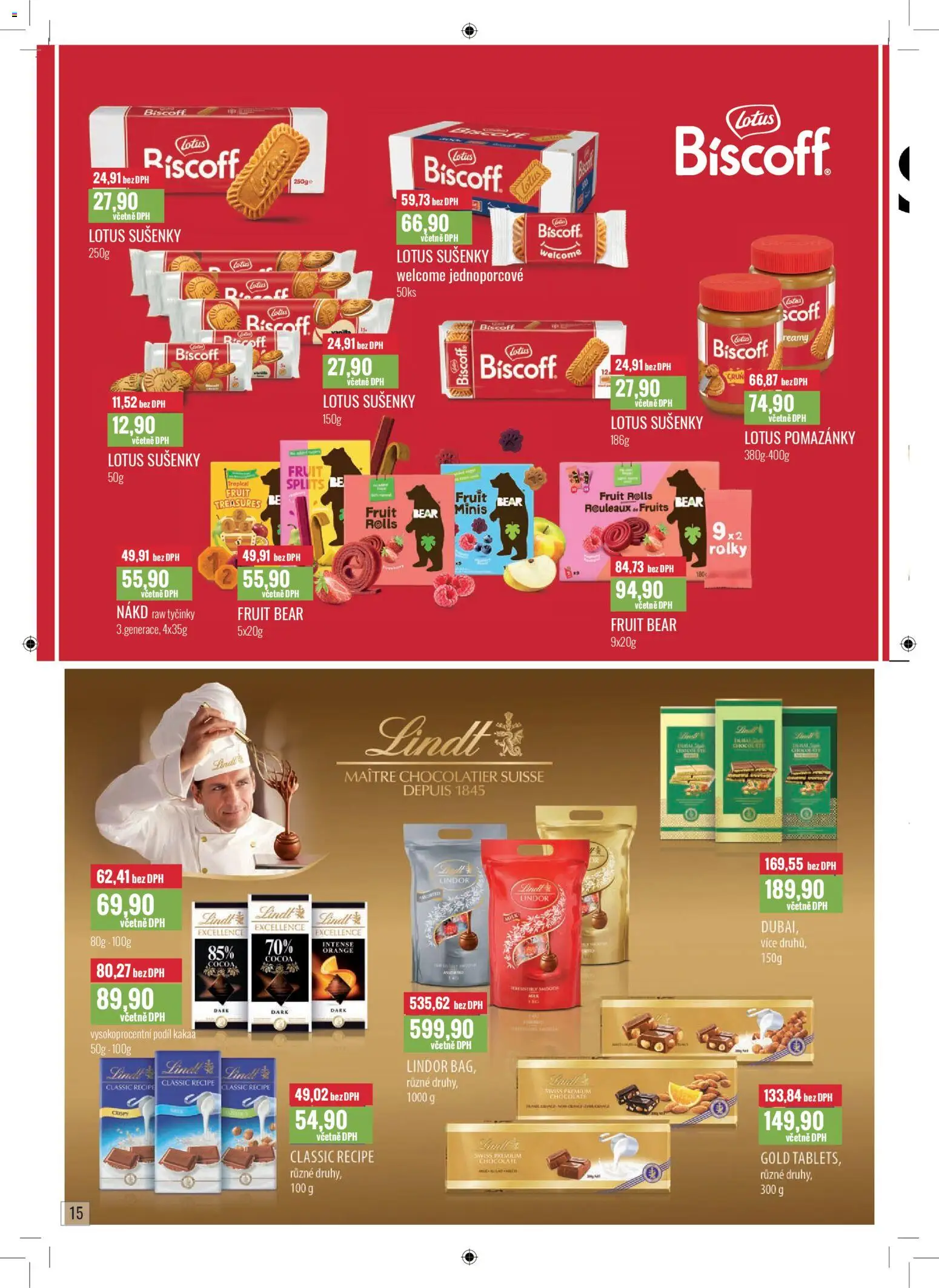 Ratio leták od 01.01.2026 | Strana: 16 | Produkty: Lindor, Lotus sušenky, Pomazánky, Lindt