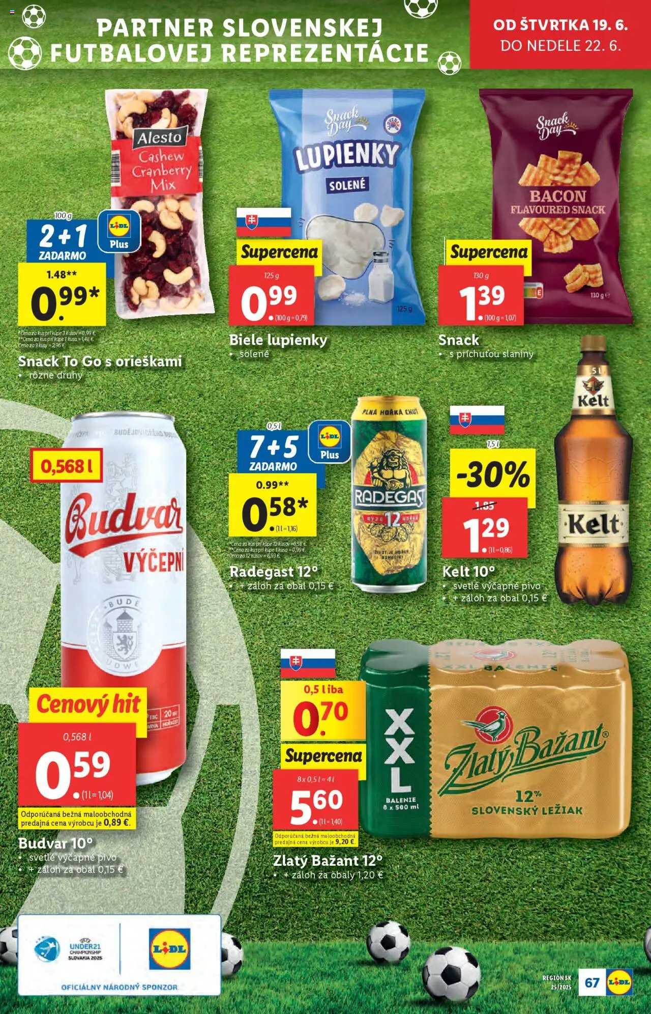 Lidl leták │ platný od 16.06.2025 | Strana: 91 | Produkty: Pivo, Kelt, Radegast, Zlatý Bažant