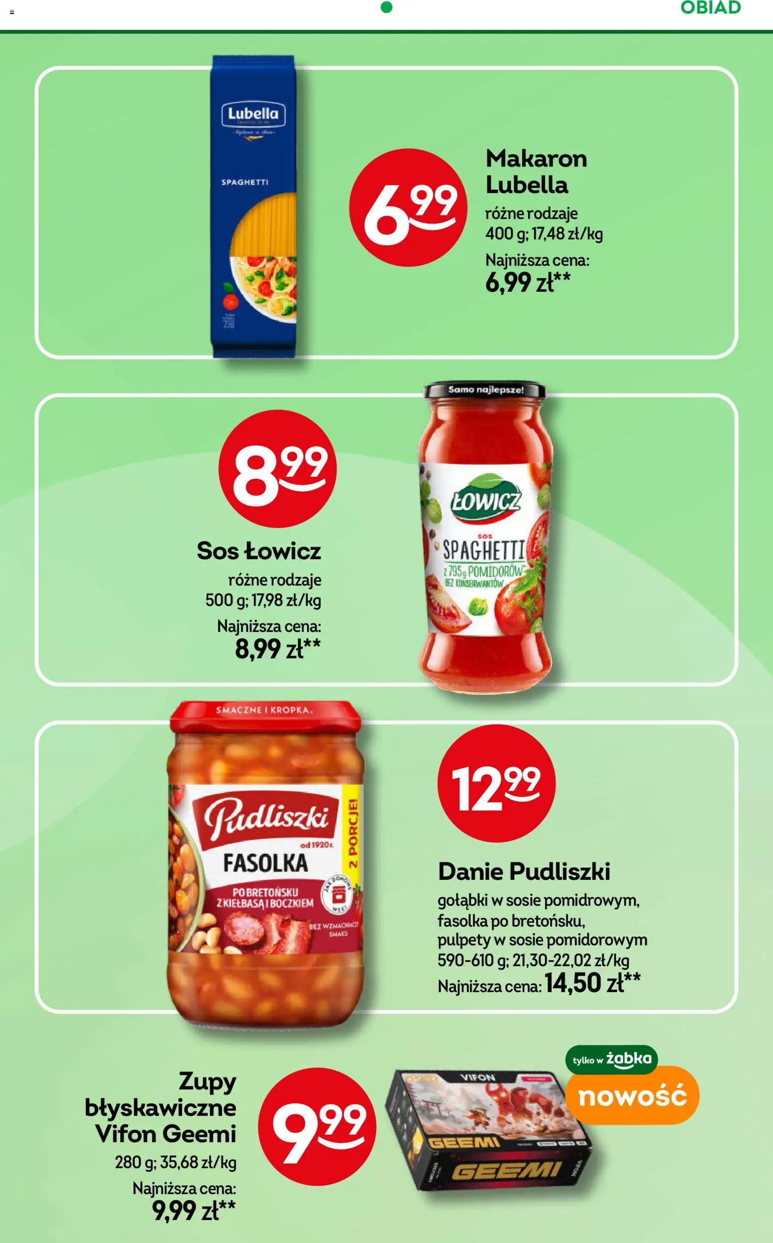 Żabka Gazetka - Codzienne produkty od 28.01.2026 | Strona: 16 | Produkty: Makaron spaghetti, Vifon, Makaron, Sos