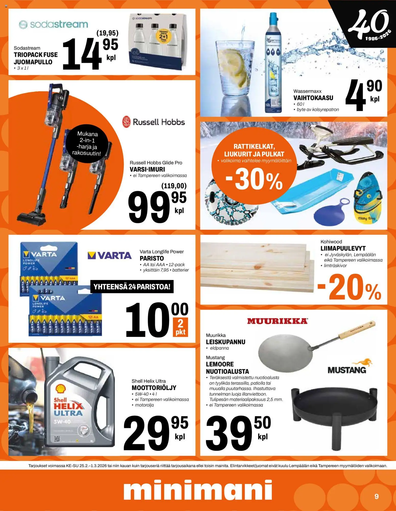 Minimani tarjoukset – voimassa 25.02.2026 alkaen | Sivu: 9 | Tuotteet: Harja, Moottoriöljy, Sodastream