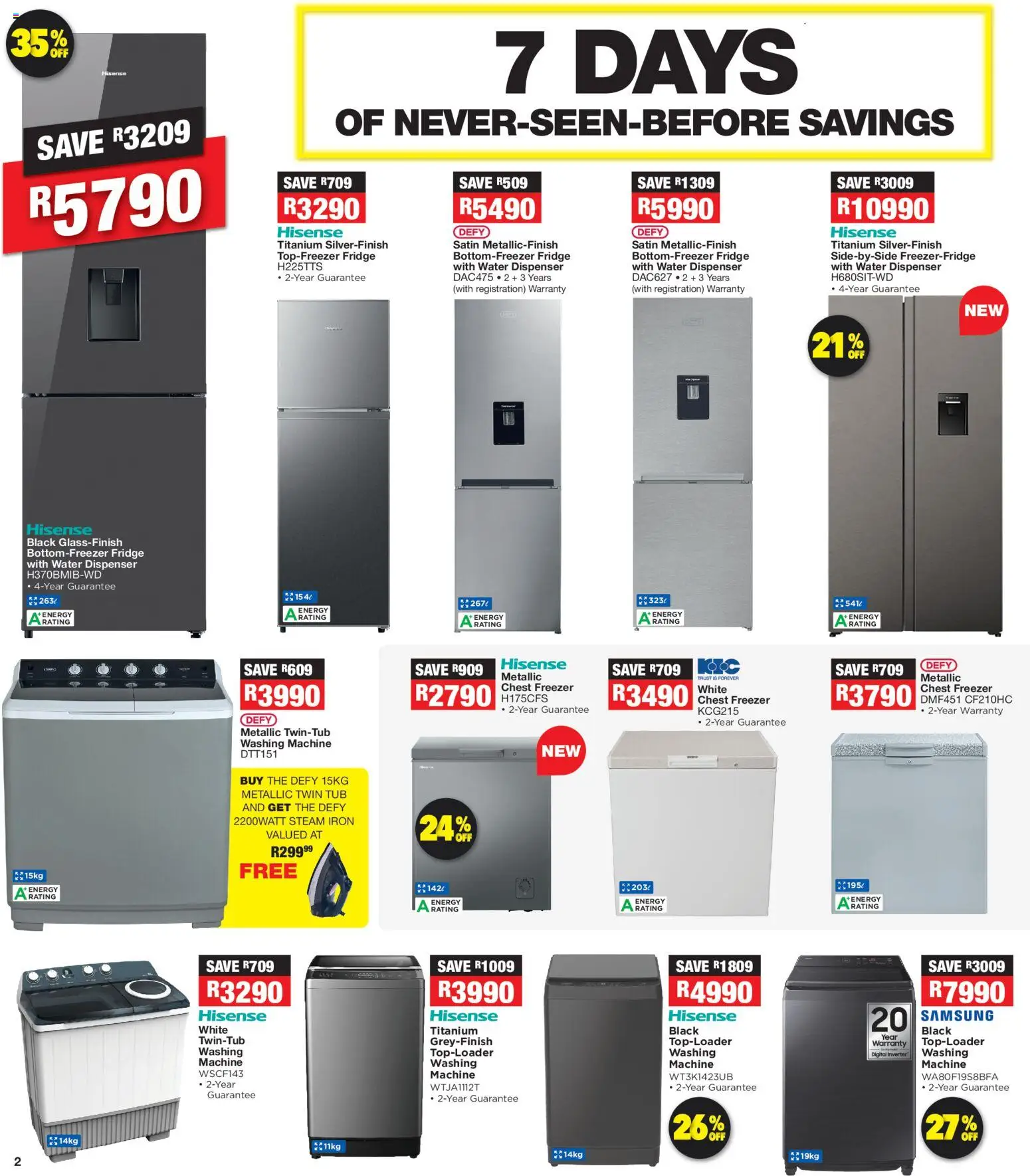 New OK Furniture catalogue – valid from 24.11.2025 | Page: 2 | Products: Freezer, Washing machine, Fridge, Chest freezer