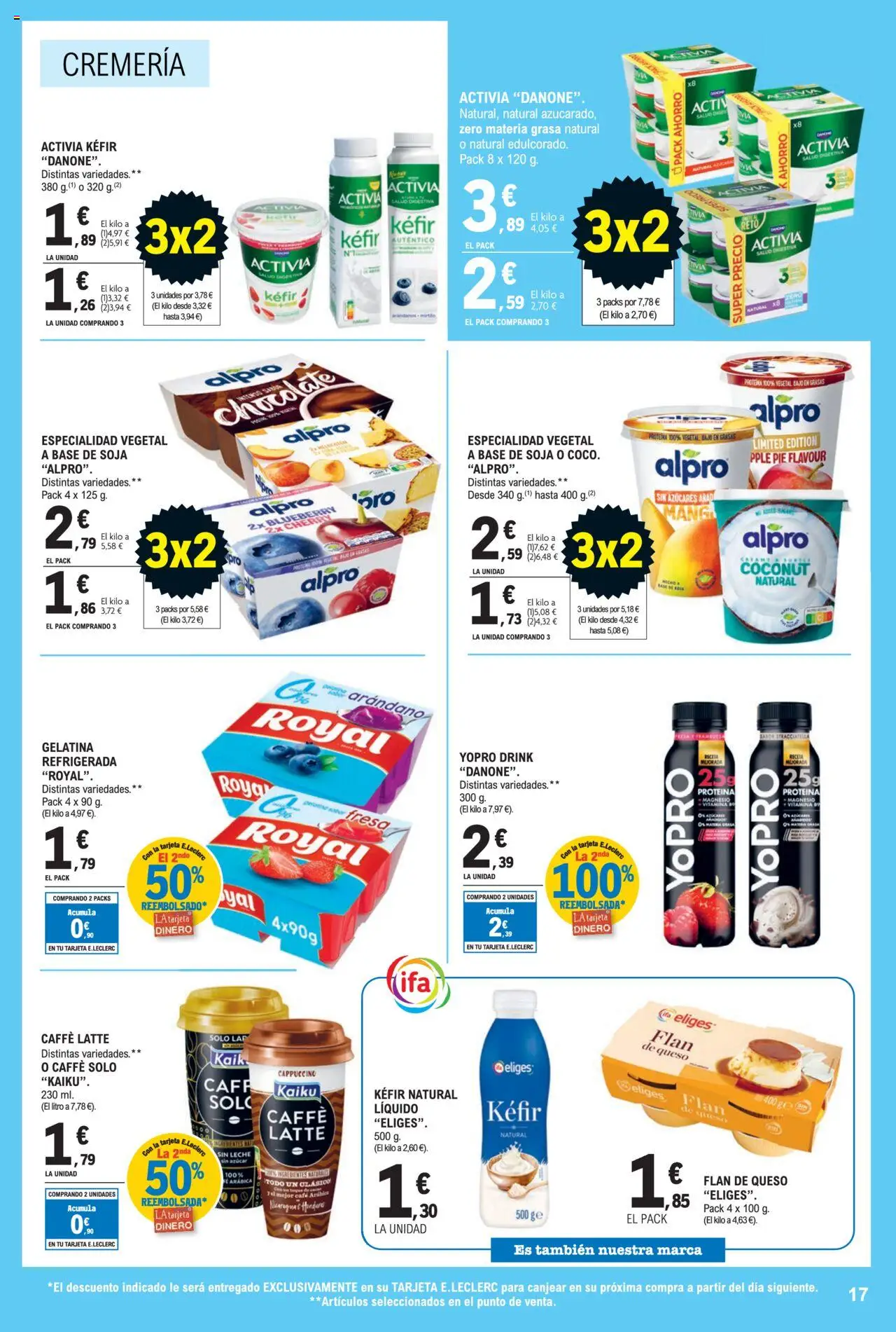 E.Leclerc folleto │ válido desde el 30.07.2025 | Página: 17 | Productos: Gelatina, Κρεμάστρα, Café, Chocolate