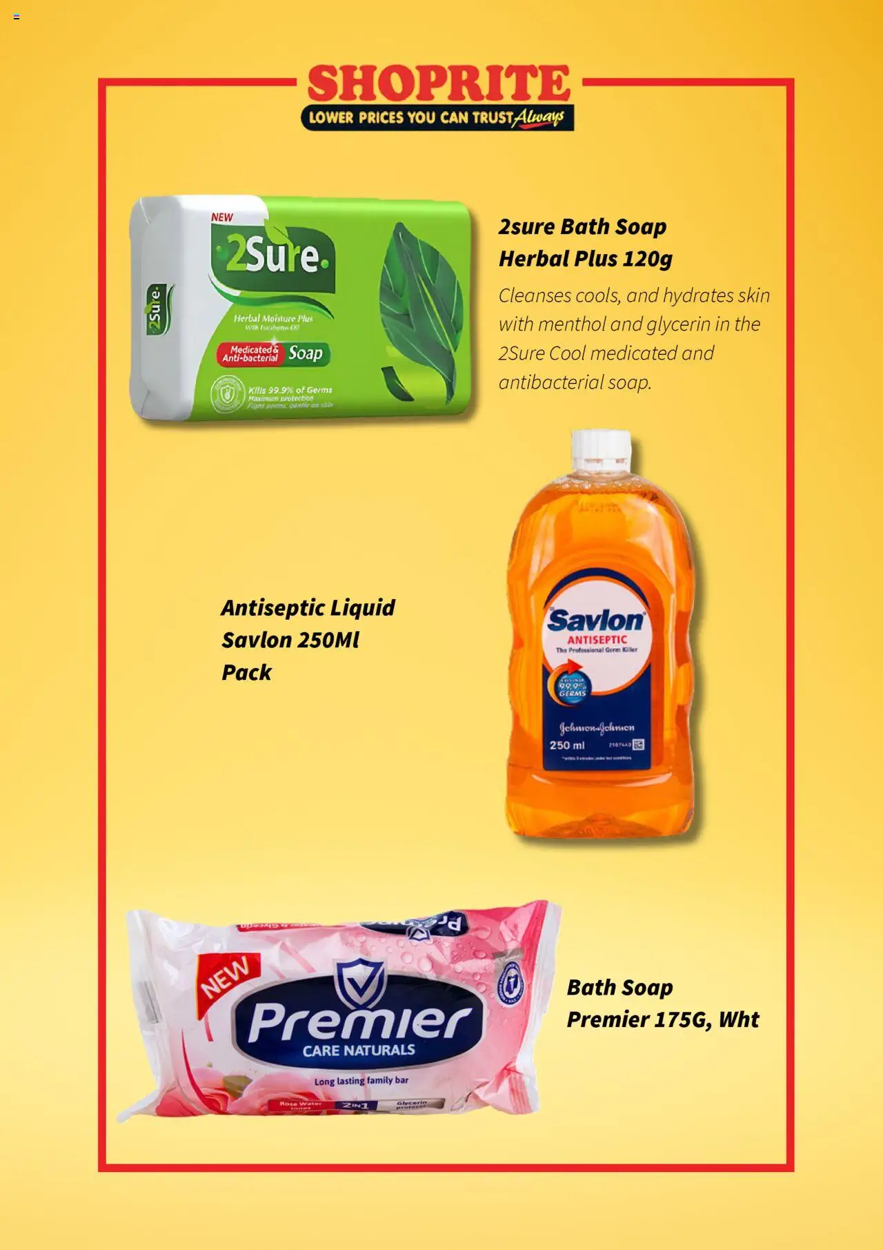 Shoprite Catalogue valid from 15.09.2025 | Page: 2 | Products: Soap, Water, Bath