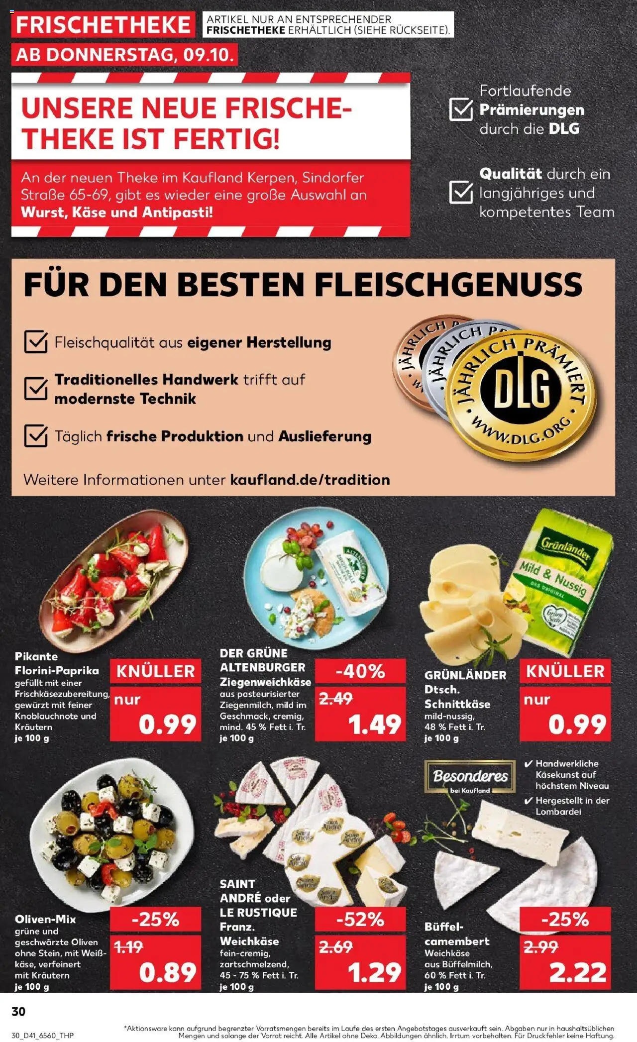 Kaufland prospekt Kerpen	 – gültig ab 13.10.2025 | Seite: 30 | Produkte: Käse, Theke, Grunlander