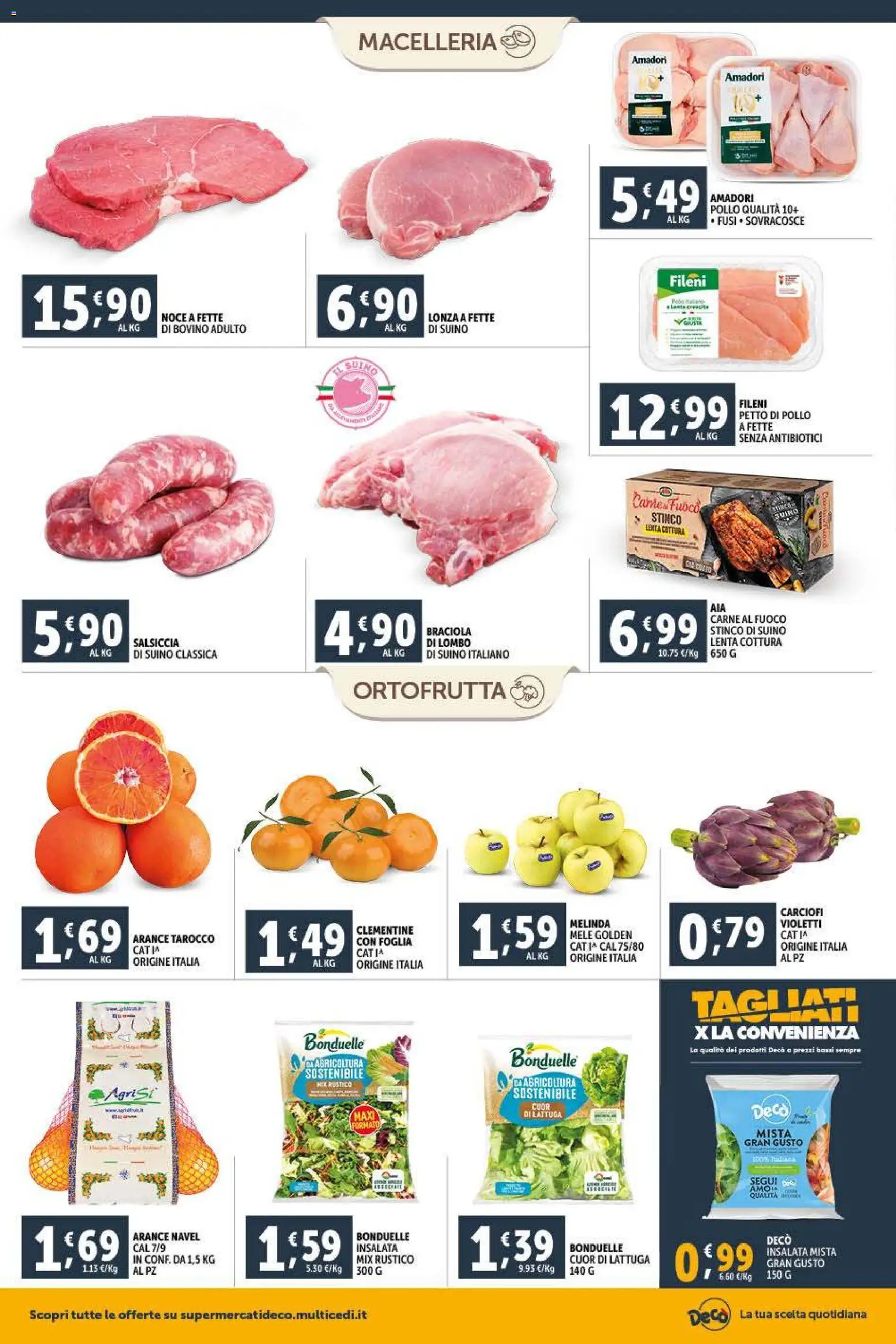 Volantino Decò del 09.01.2026 | Pagina: 4 | Prodotti: Petto di Pollo, Mele, Suino, Carciofi