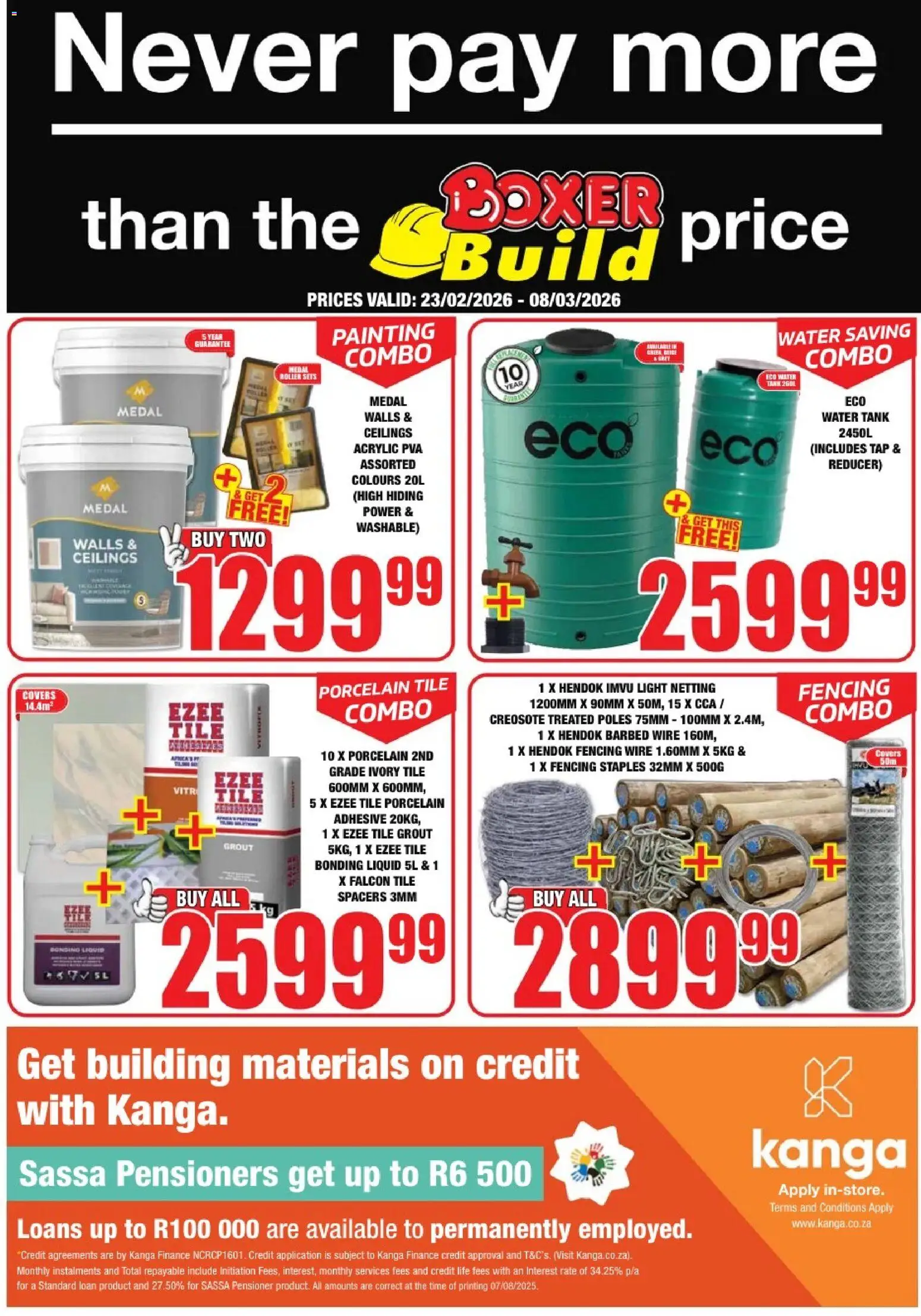 New Boxer catalogue – valid from 23.02.2026 | Page: 1 | Products: Tank, Light, Bonding liquid, Water