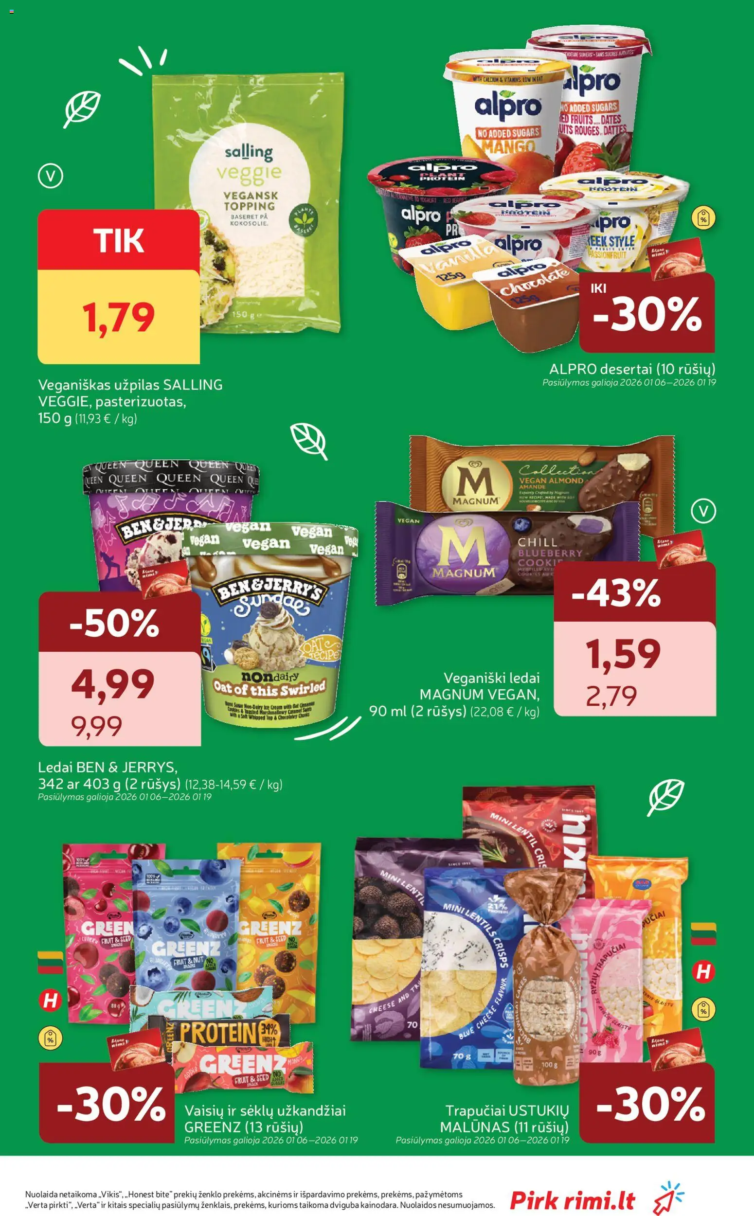 Rimi akcijos nuo 06.01.2026 | Puslapis: 5 | Prekių: Ledai