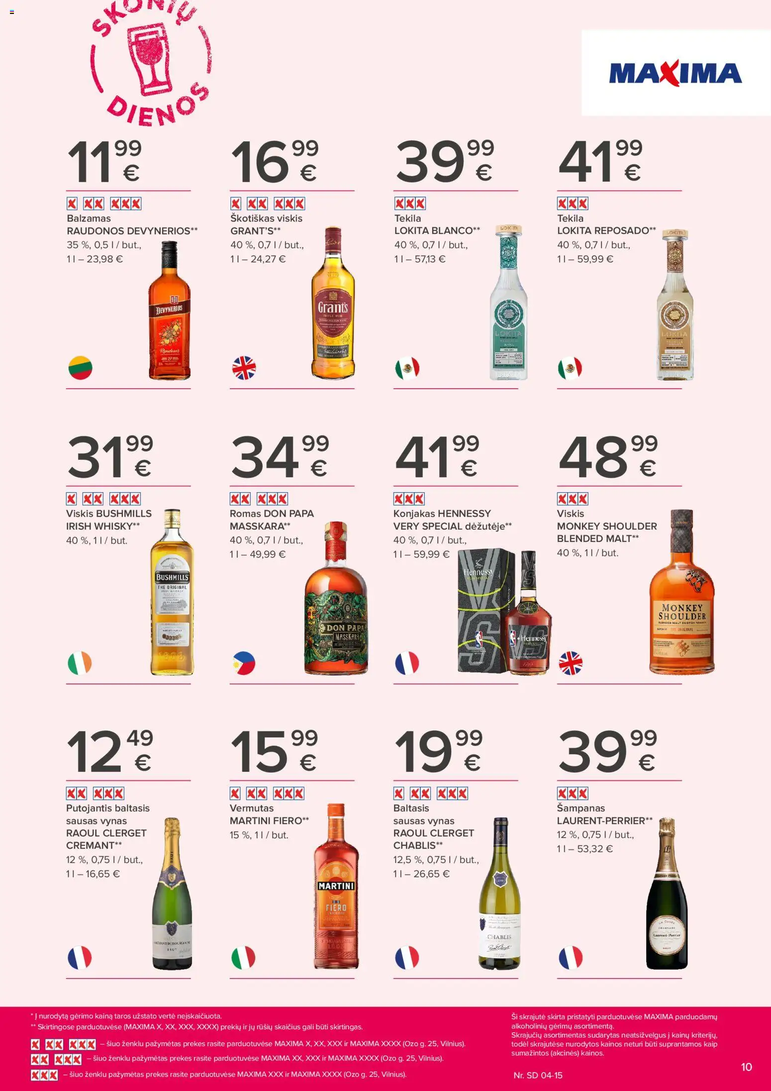 MAXIMA akcijos nuo 02.04.2026 | Puslapis: 10 | Prekių: Balzamas, Viskis, Vynas