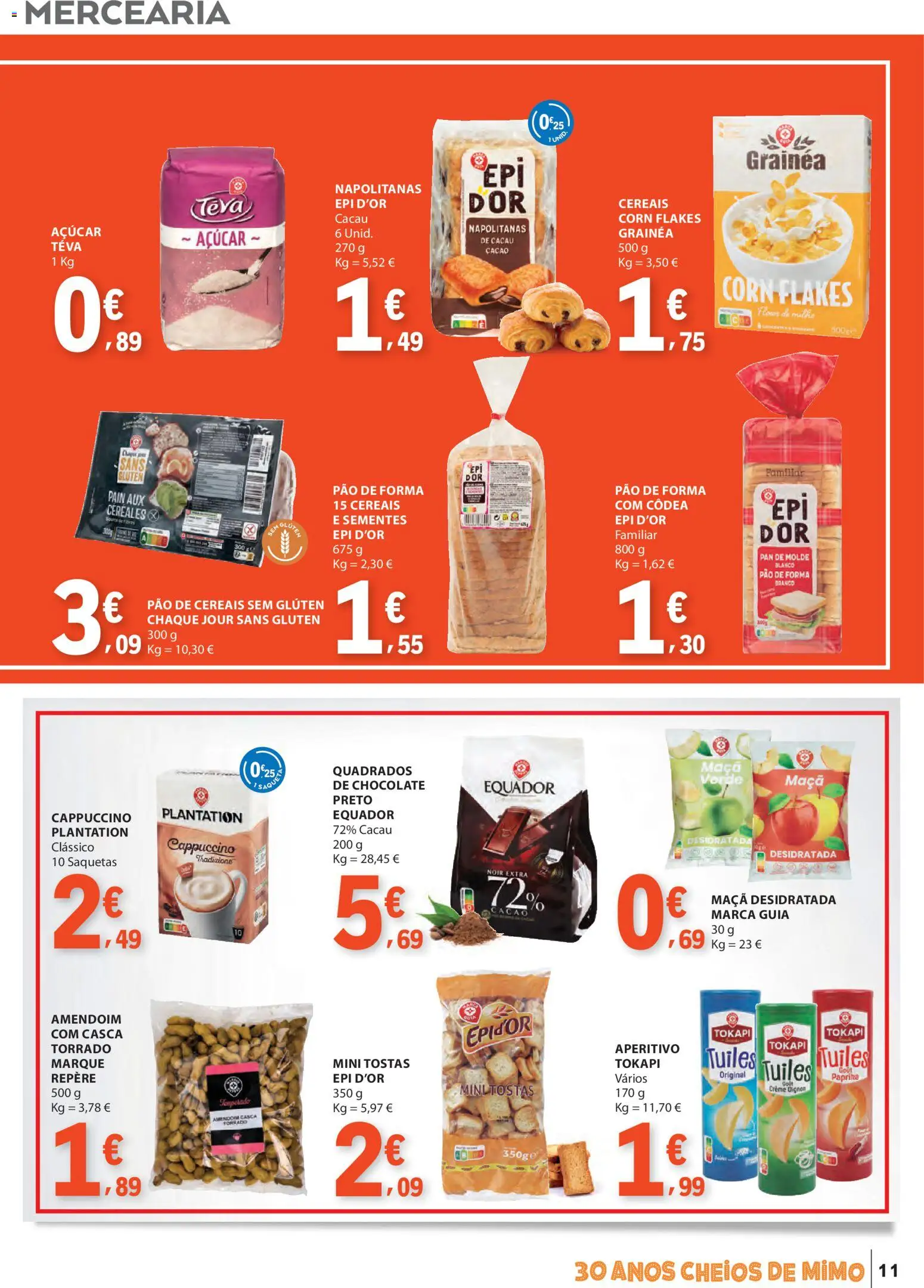 E.Leclerc folheto Especial Marca Guia │ válido de 17.03.2026 | Página: 11 | Produtos: Pão de forma, Chocolate, Cereais, Creme