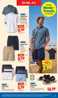 Lidl Prospekt ab 04.05.2026 gültig | Seite: 7 | Produkte: Freizeithemd, Poloshirt, Boxer, Sandalen