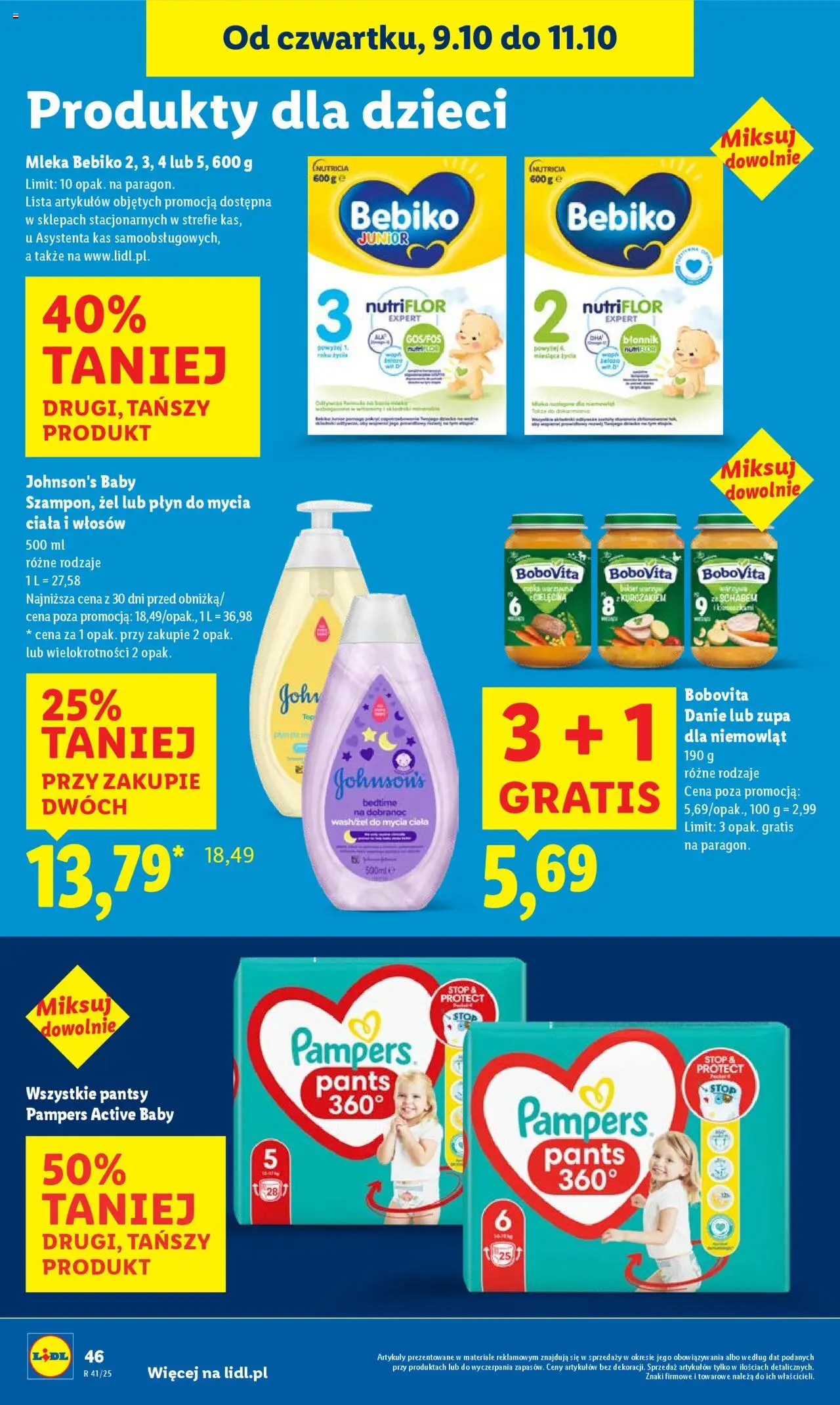 Lidl Gazetka od 09.10.2025 | Strona: 52 | Produkty: Mleka, Pampers, Zupa, Body