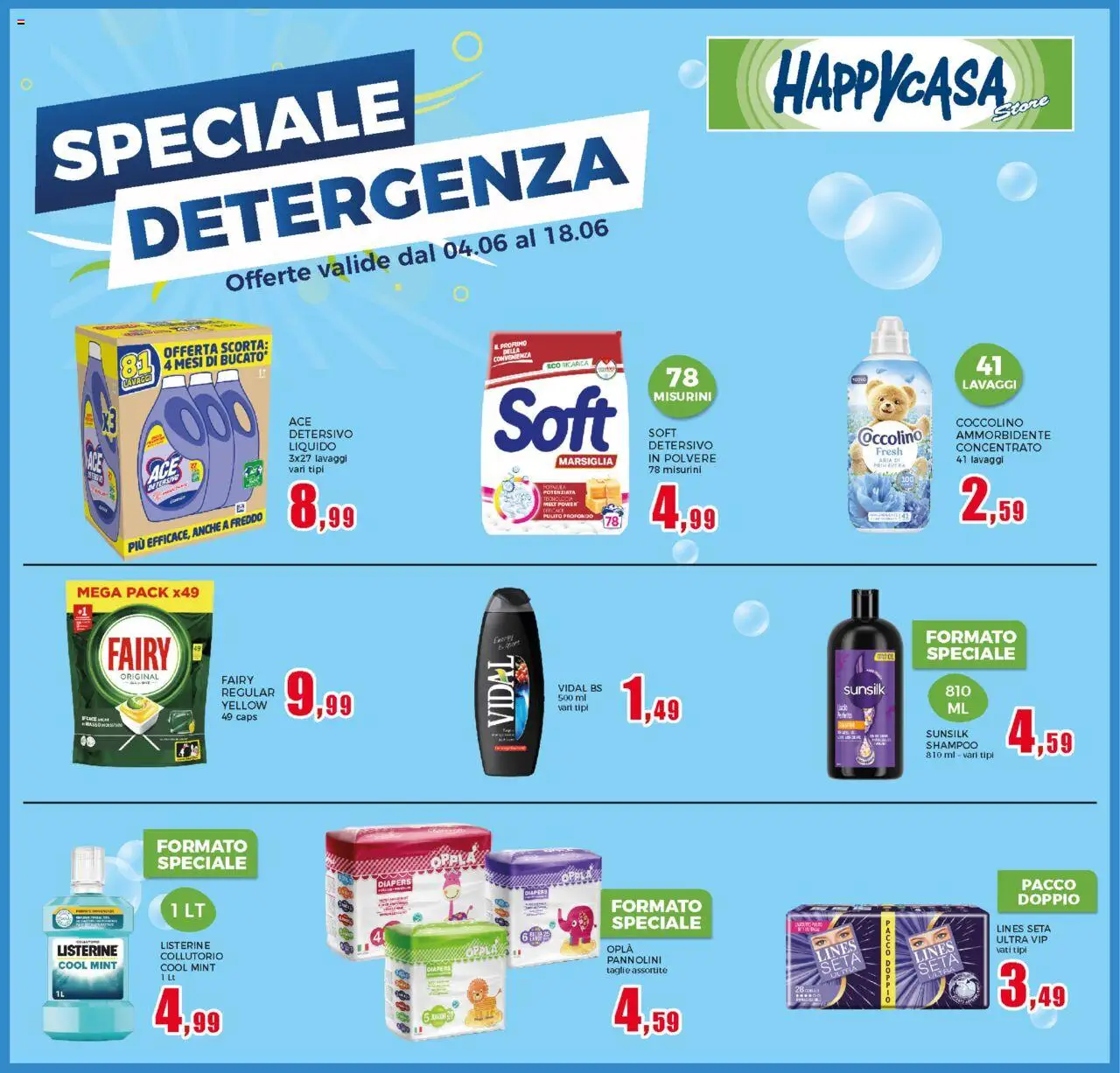 Volantino Happy Casa del 04.06.2025 | Pagina: 41 | Prodotti: Shampoo, Collutorio, Ammorbidente, Profumo