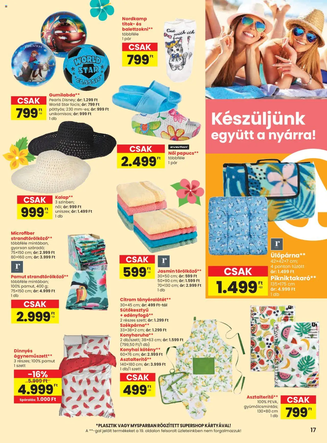 Spar Market akciós ujság - amely érvényes a következő dátumtól: 29.05.2025 | Oldal: 17 | Termékek: Székpárna, Kalap, Konyharuha, Asztalterítő