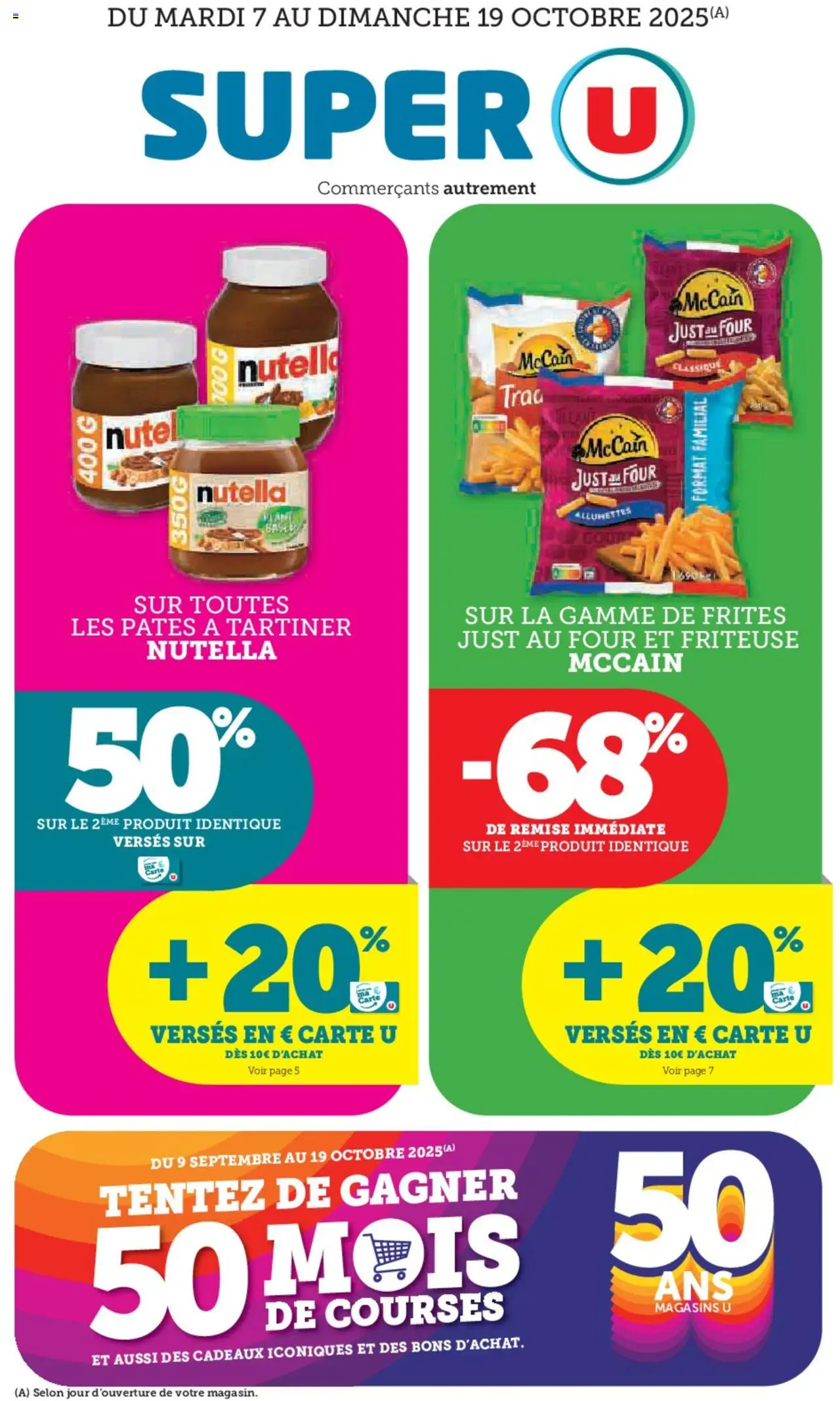 {H1} | Page: 1 | Produits: Four, Frites, Nutella, Pâtes