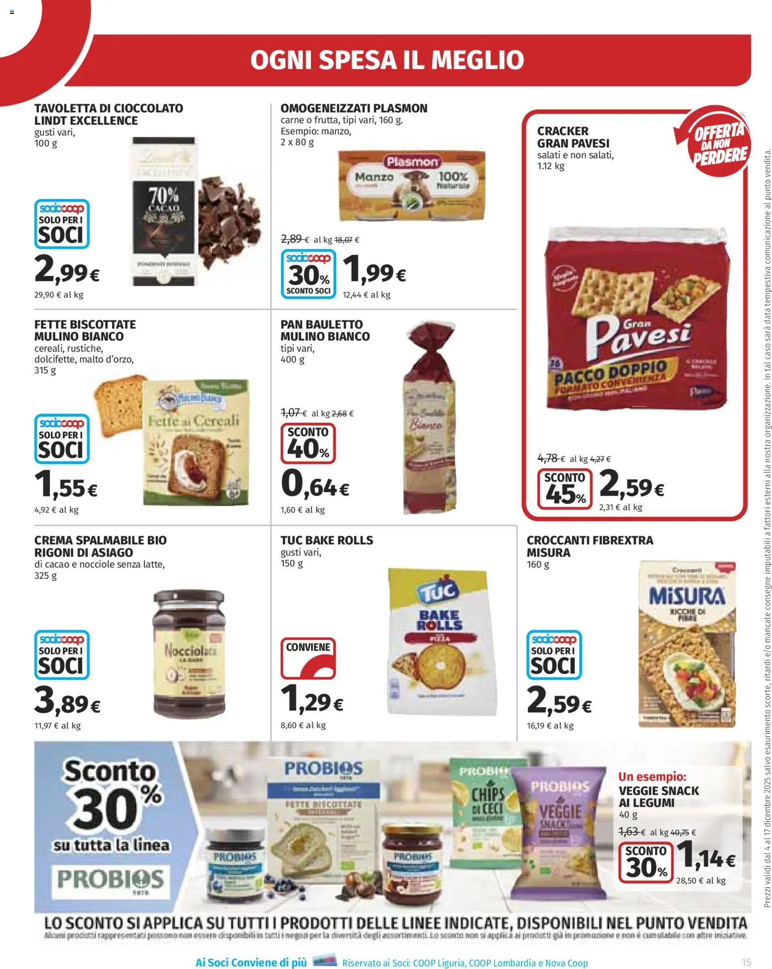 Volantino Ipercoop del 04.12.2025 | Pagina: 15 | Prodotti: Crema, Ceci, Nocciole, Fette biscottate