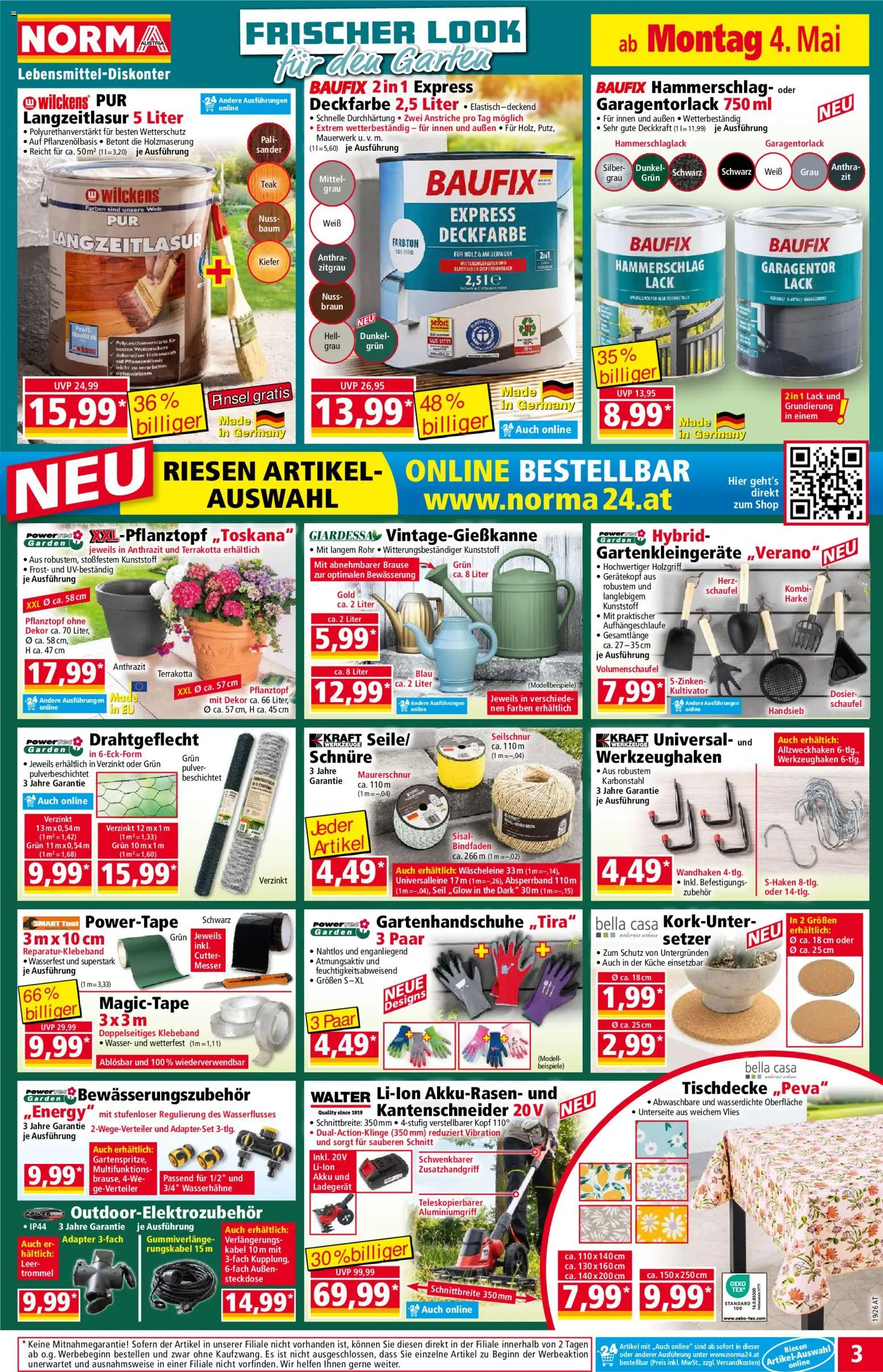 Norma Flugblatt gültig ab 04.05.2026 | Seite: 3 | Produkte: Adapter, Cutter, Steckdose, Pinsel