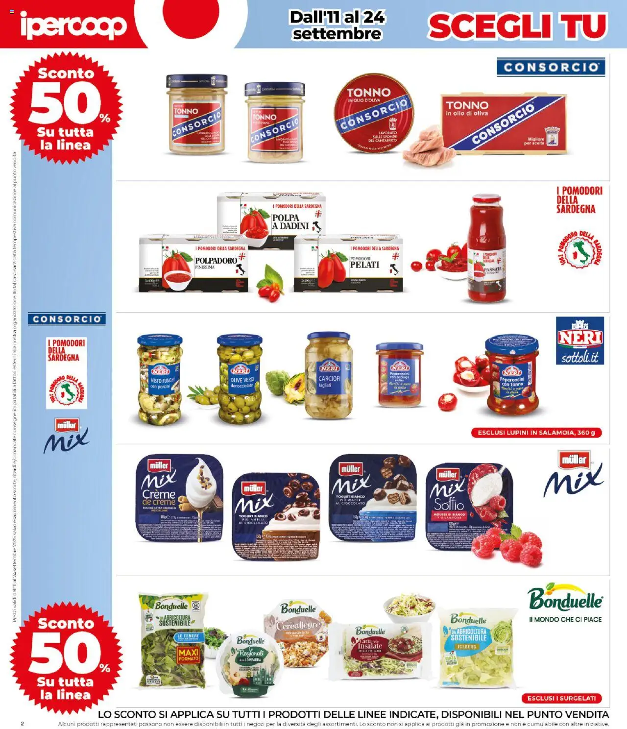 Volantino Ipercoop del 11.09.2025 | Pagina: 2 | Prodotti: Yogurt, Lamponi, Olive, Pesca