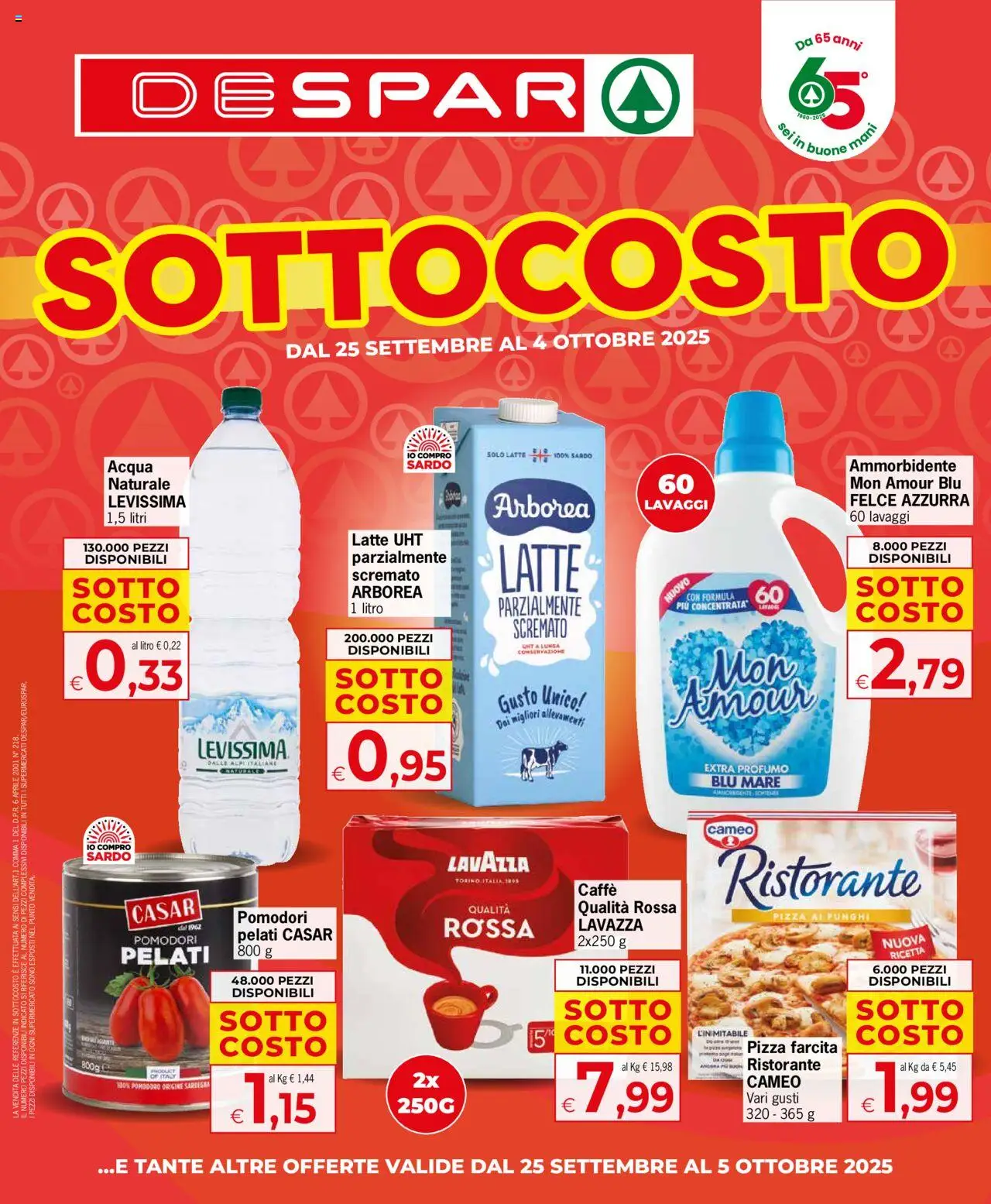 Volantino Despar del 25.09.2025 | Pagina: 1 | Prodotti: Latte, Pomodori, Funghi, Lavazza