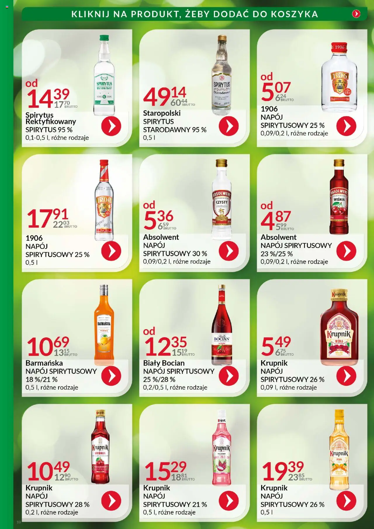 Eurocash Gazetka - Katalog Alkoholowy od 01.08.2025 | Strona: 10 | Produkty: Pigwa, Spirytus rektyfikowany