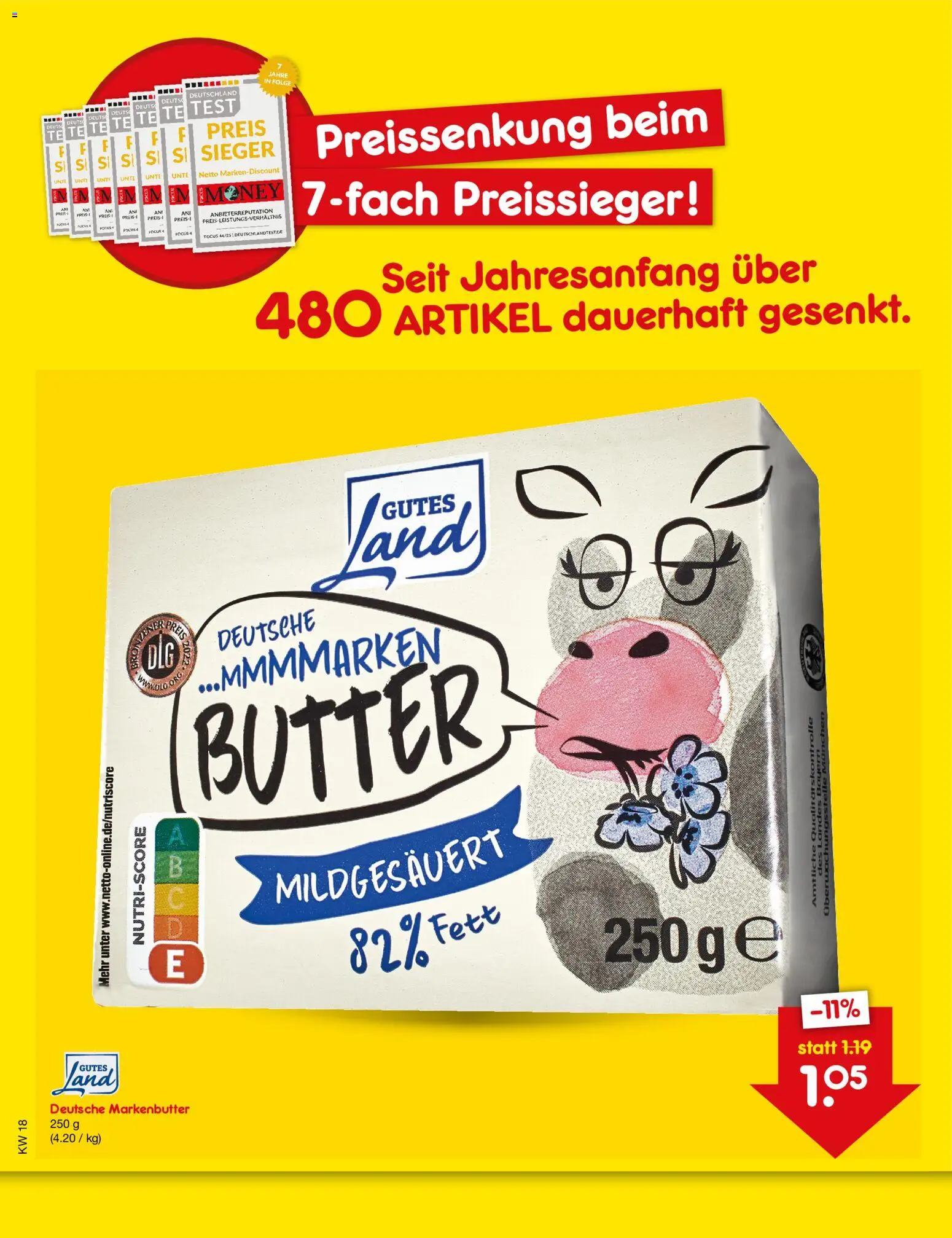Netto Marken-Discount Preissenkung auf Dauer – gültig ab 27.04.2026 | Seite: 1 | Produkte: Butter