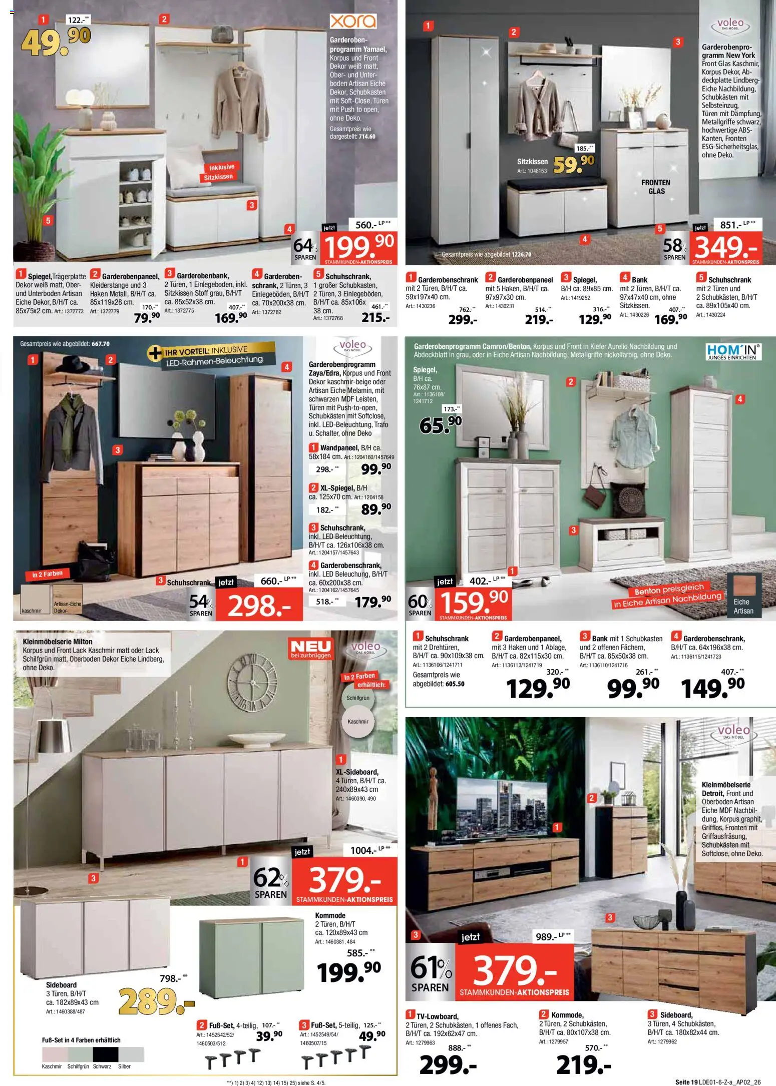Zurbrüggen Große Marken-Sensation – gültig ab 17.01.2026 | Seite: 19 | Produkte: Sideboard, Kommode, Garderobenschrank