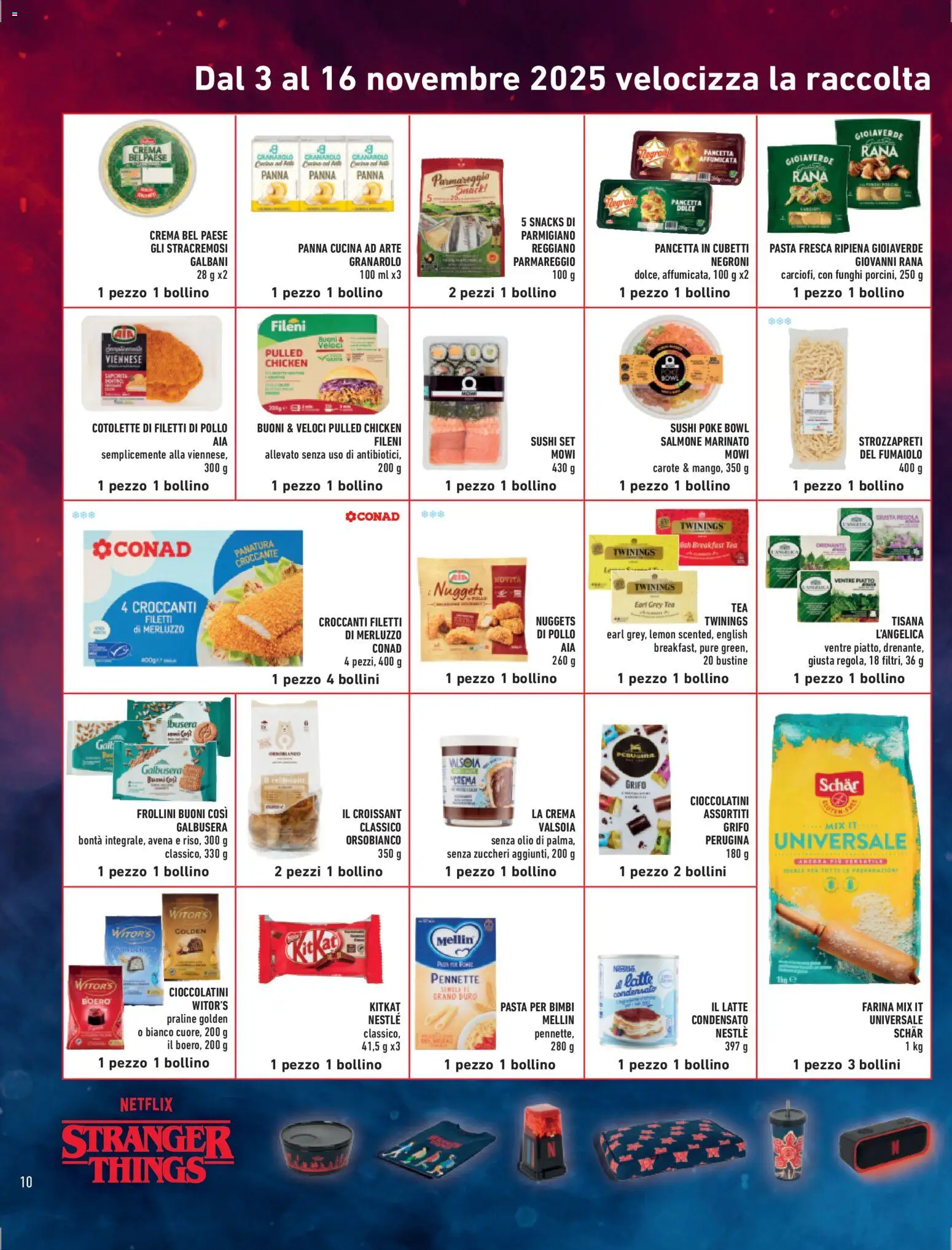 Volantino Conad del 07.11.2025 | Pagina: 10 | Prodotti: Pollo, Nuggets, Latte, Pennette