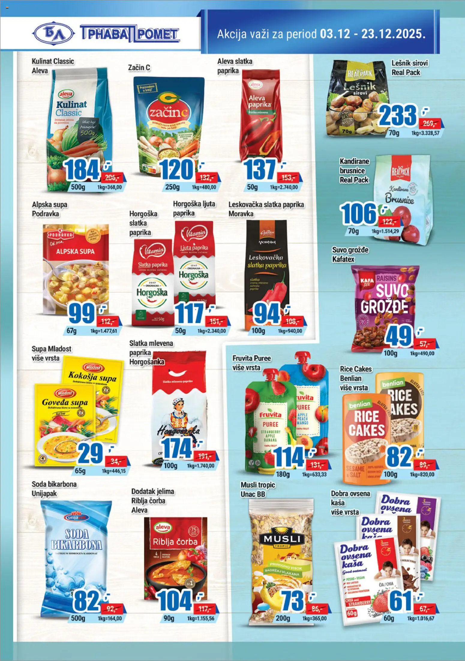 Trnava Promet katalog - važi od 03.12.2025 | Strana: 12 | Proizvode: Banana, Paprika, Podravka, Rice cakes