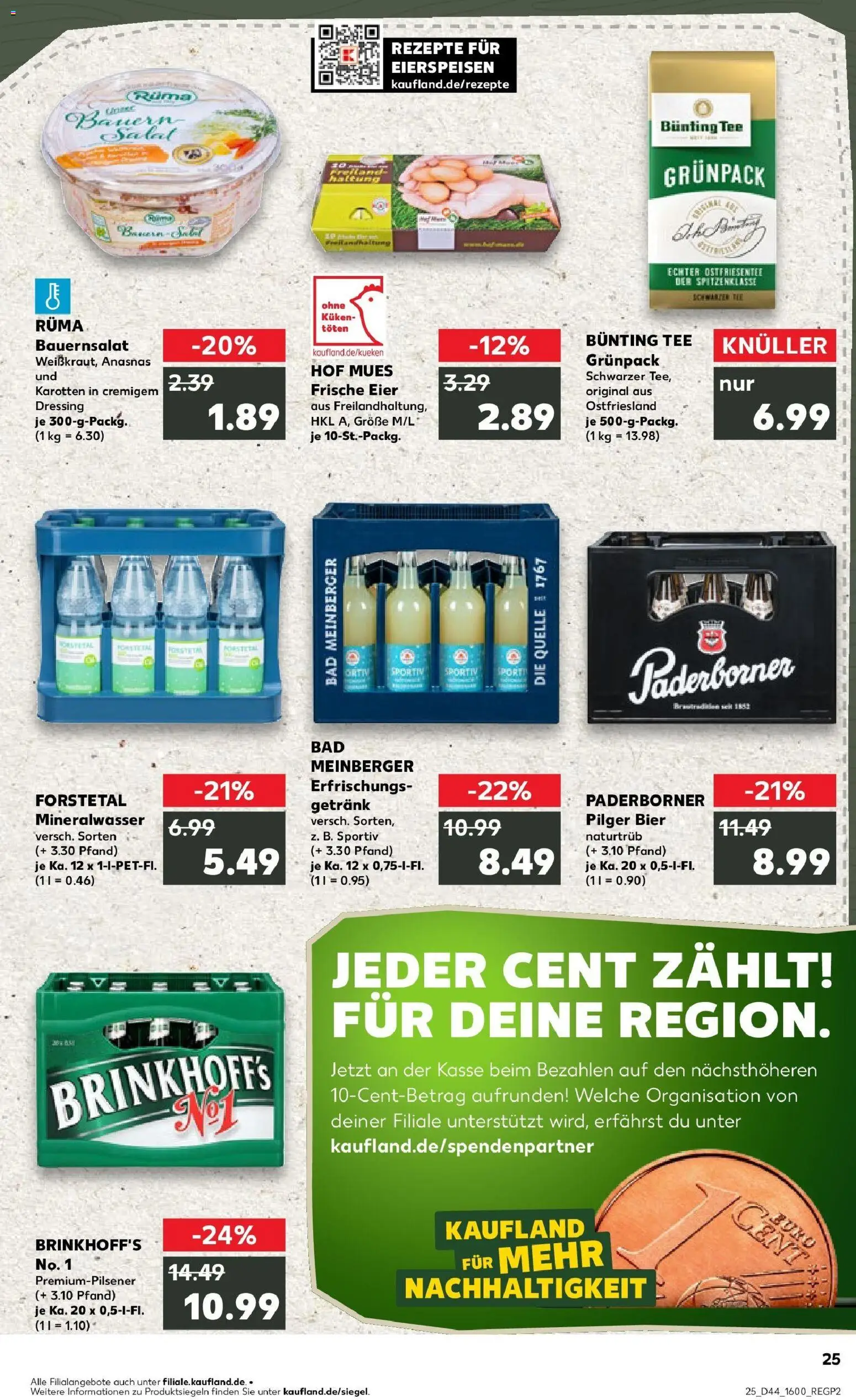 Kaufland prospekt Soest	 – gültig ab 30.10.2025 | Seite: 25 | Produkte: Eier, Bad, Mineralwasser, Tee