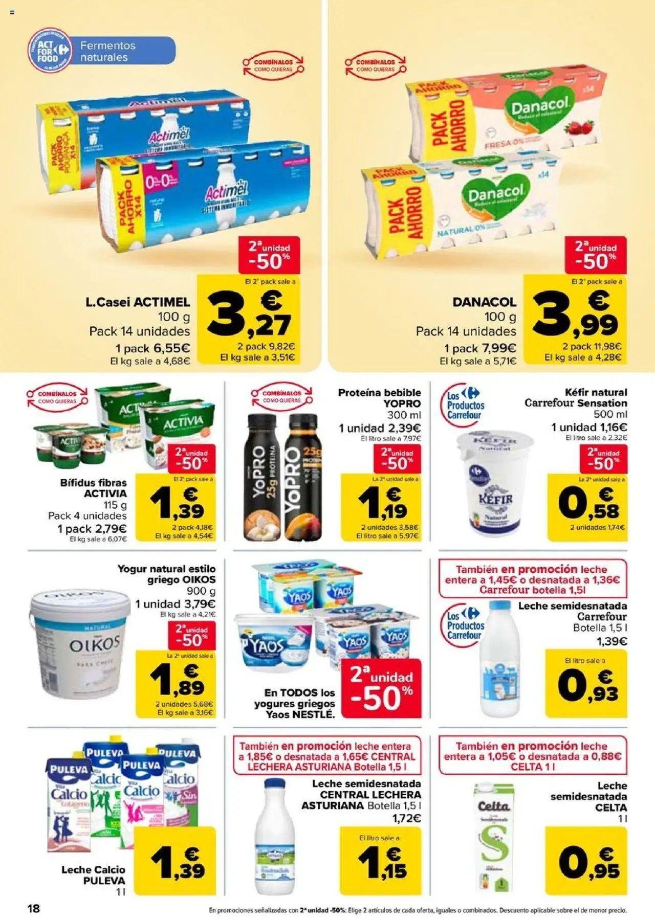Carrefour folleto │ válido desde el 08.08.2025 | Página: 18 | Productos: Leche entera, Leche, Yogur
