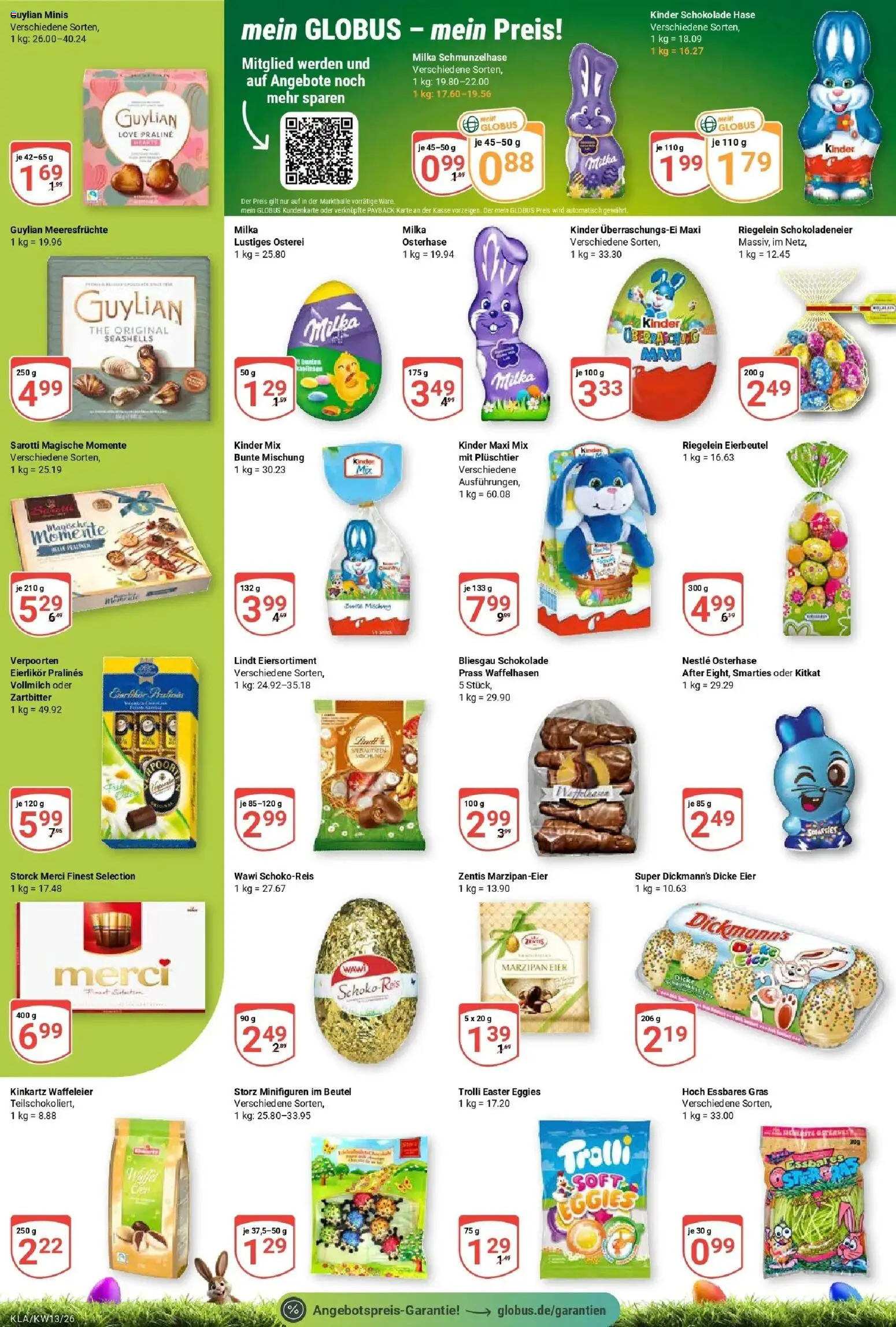 Globus prospekt Kaiserslautern	 – gültig ab 23.03.2026 | Seite: 4 | Produkte: Eier, Schokolade, Milka, Meeresfrüchte
