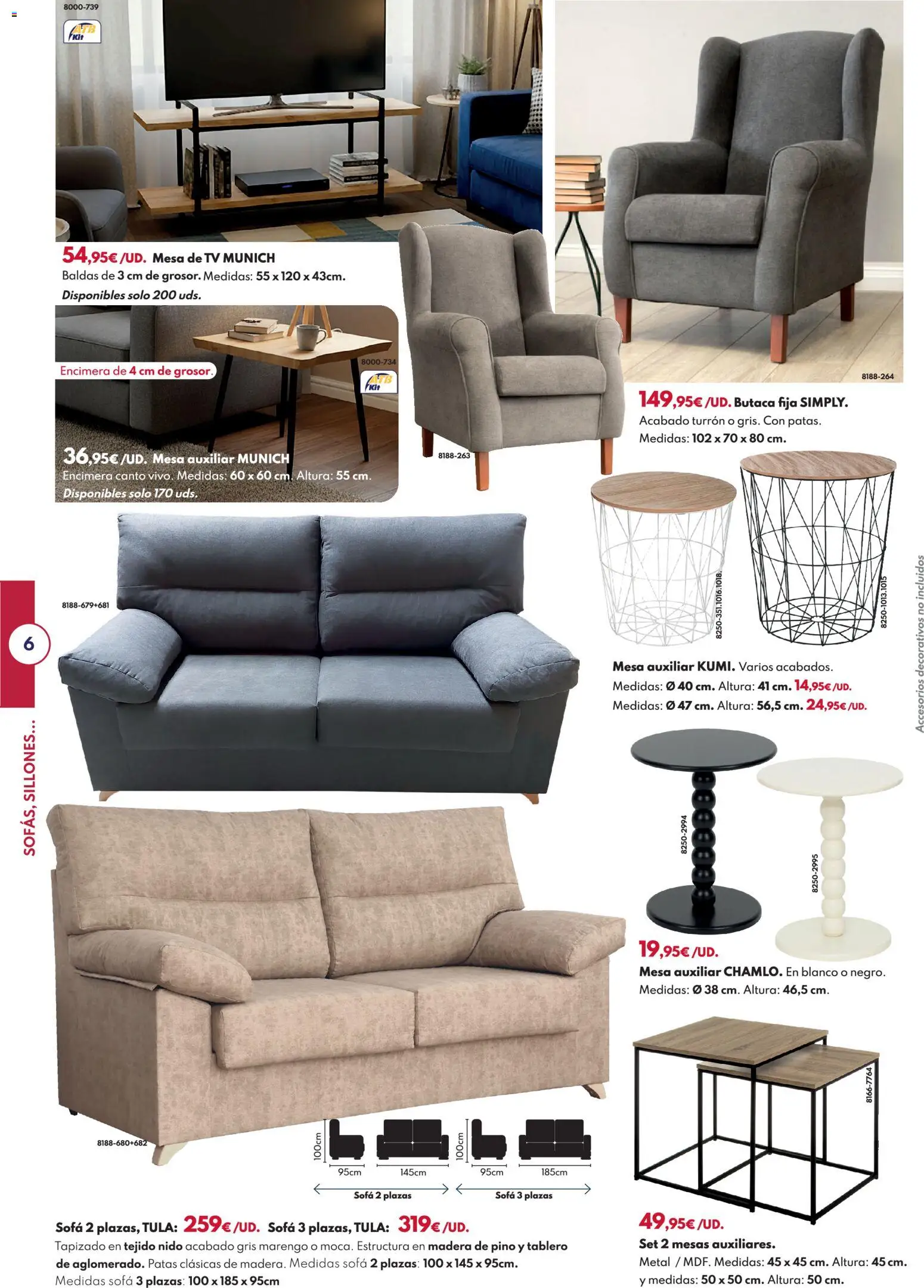 BricoCentro folleto │ válido desde el 23.03.2026 | Página: 6 | Productos: Mesa auxiliar, Sofá, Mesa