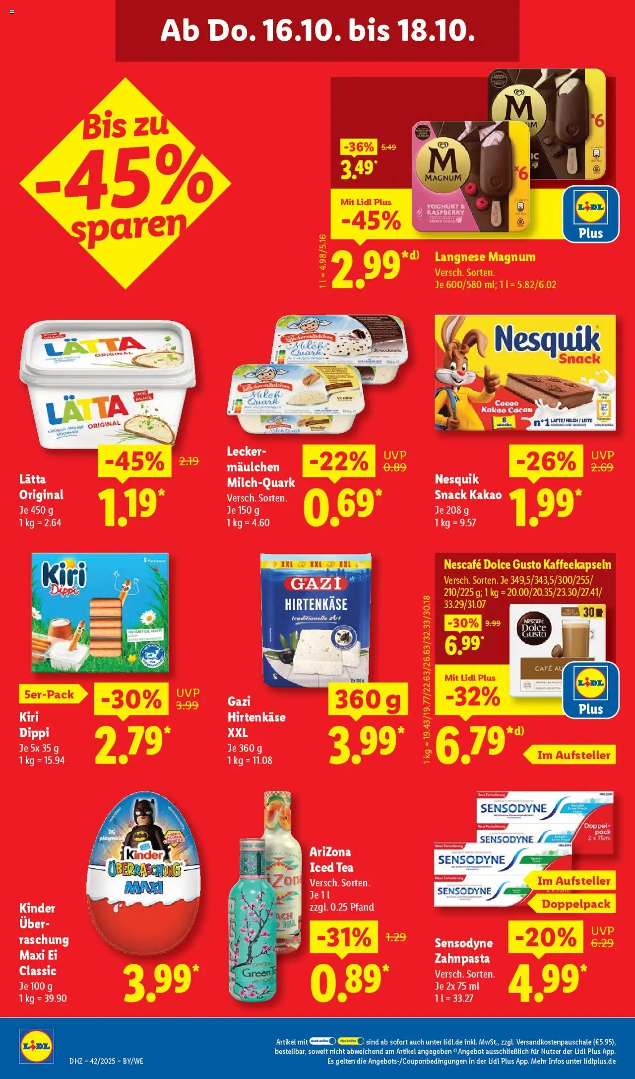 Lidl Prospekt Uffenheim – gültig ab 13.10.2025 | Seite: 62 | Produkte: Langnese, Nesquik, Quark, Milch