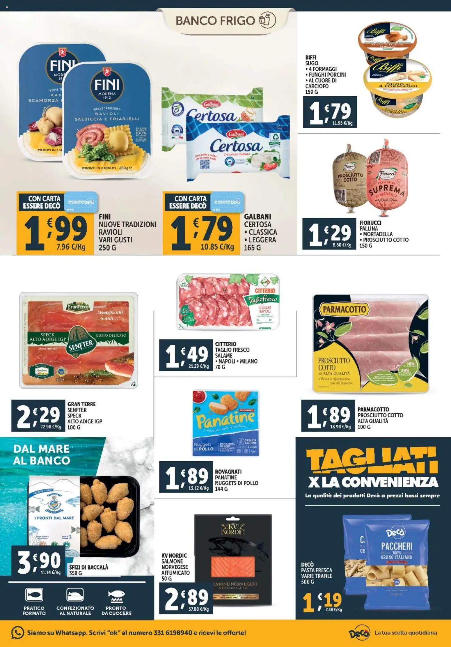 Volantino Decò del 28.10.2025 | Pagina: 9 | Prodotti: Salame, Pollo, Salmone, Sugo