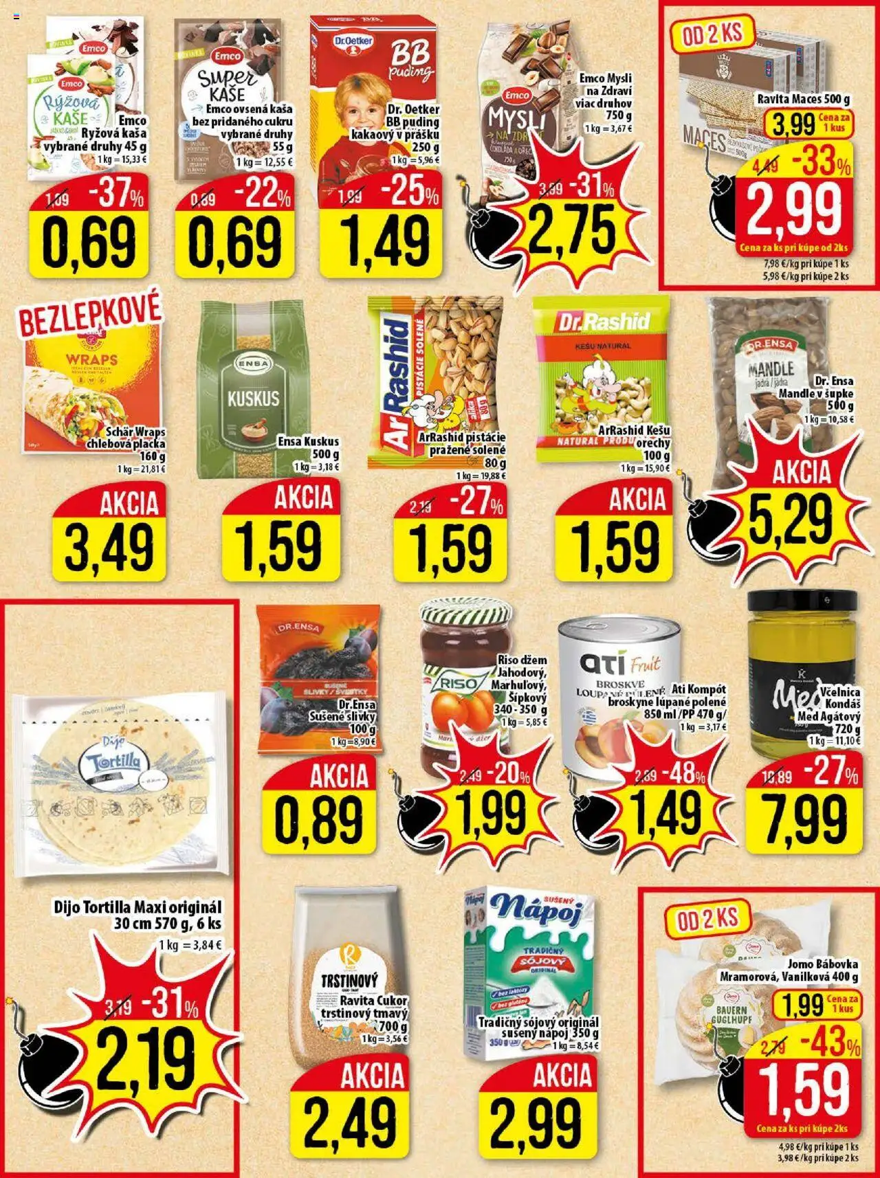 Klas leták │ platný od 04.08.2025 | Strana: 13 | Produkty: Tortilla, Cukor, Mandle, Broskyne