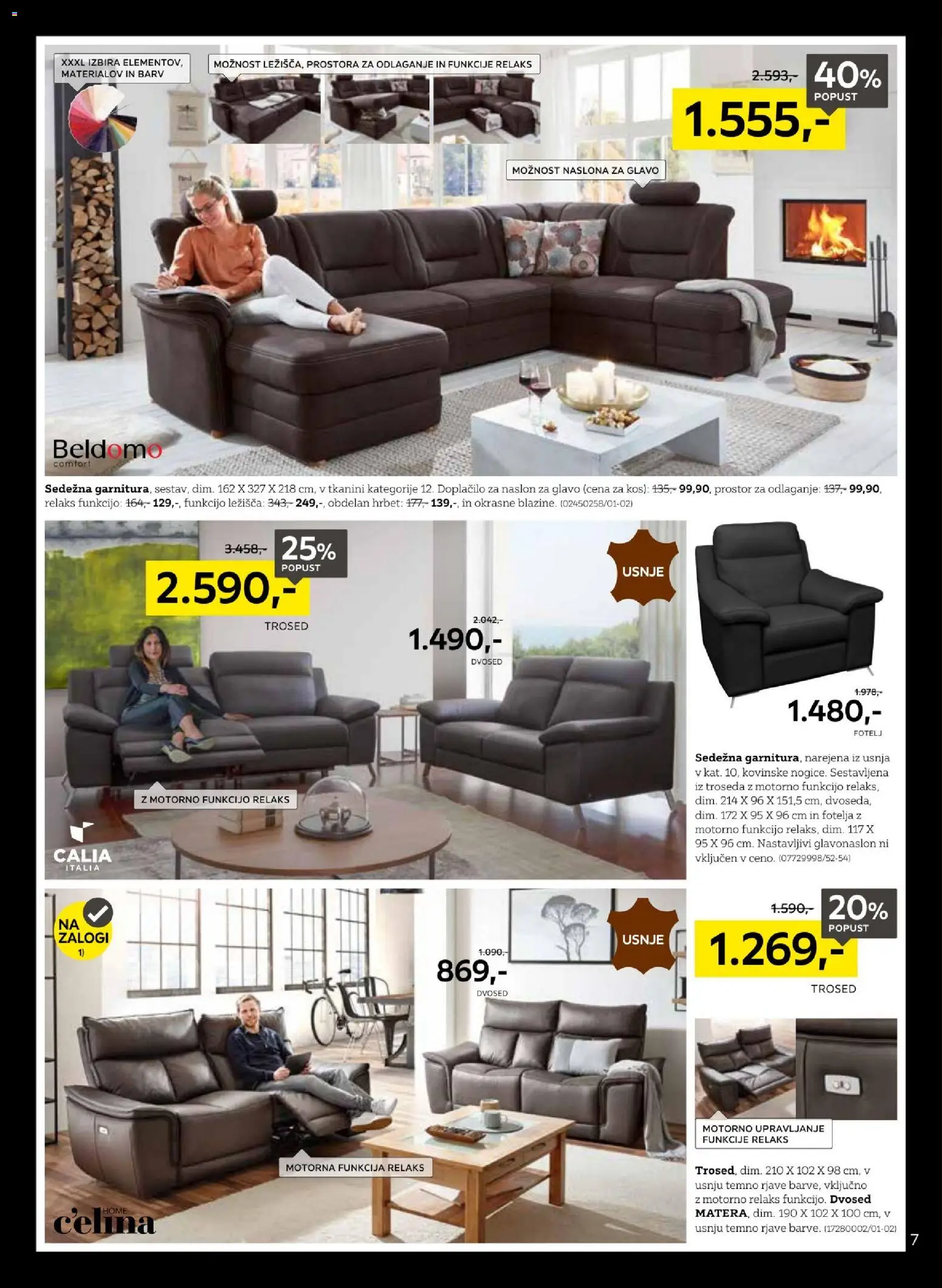 Novi XXXL Lesnina katalog ponudbe – veljaven od 17.11.2025 | Stran: 7 | Izdelki: Trosed, Dvosed, Fotelj, Kos