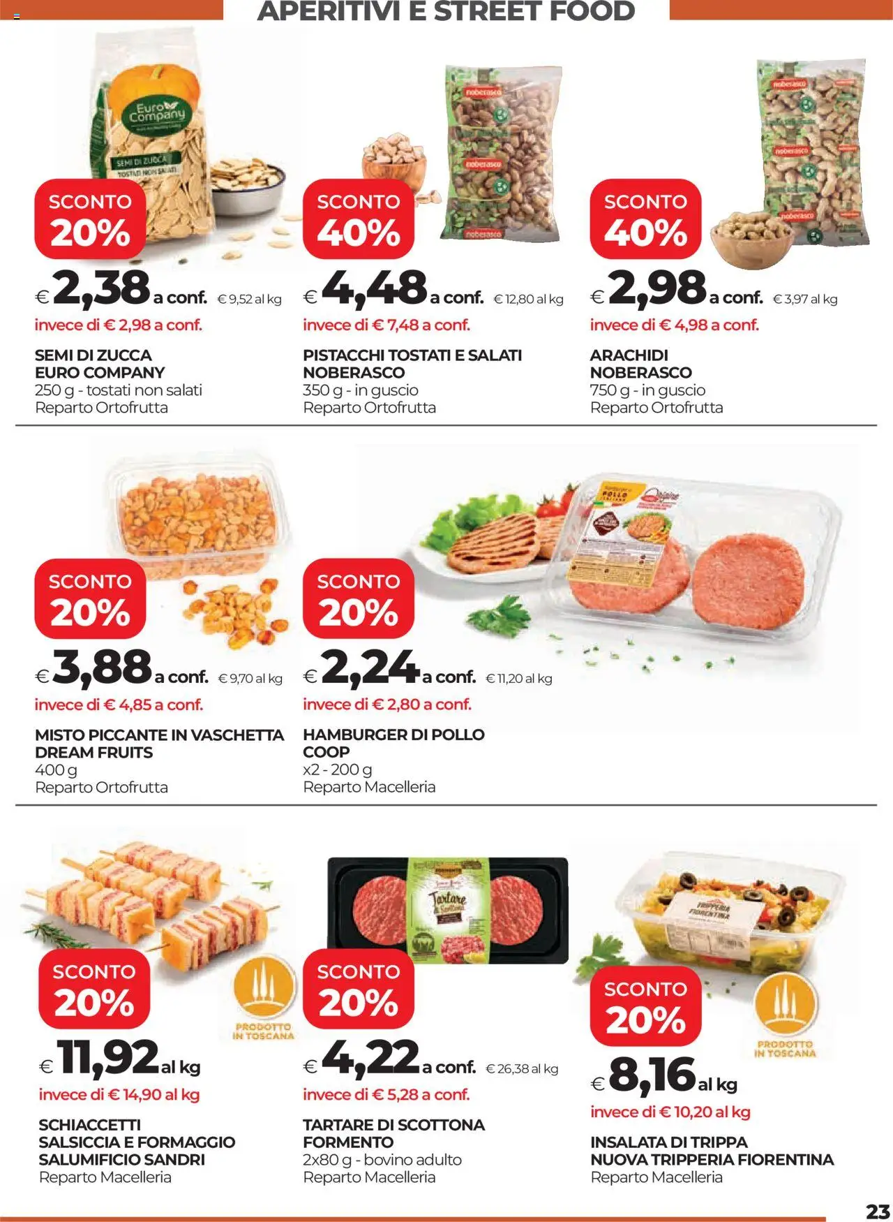 Volantino COOP del 19.06.2025 | Pagina: 23 | Prodotti: Bovino, Insalata, Formaggio, Zucca