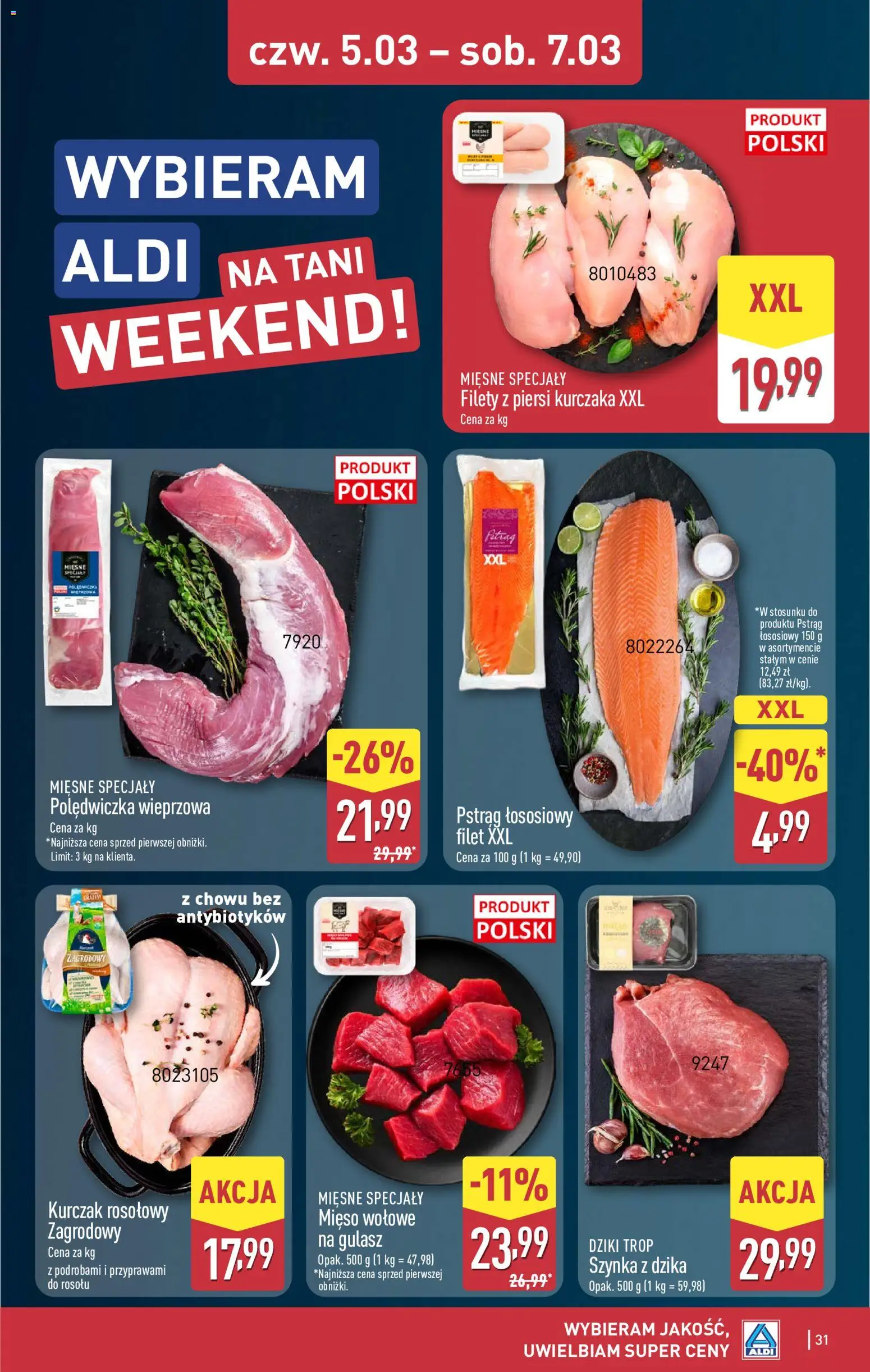 Aldi Polsko leták od 02.03.2026 | Strana: 31 | Produkty: Filet
