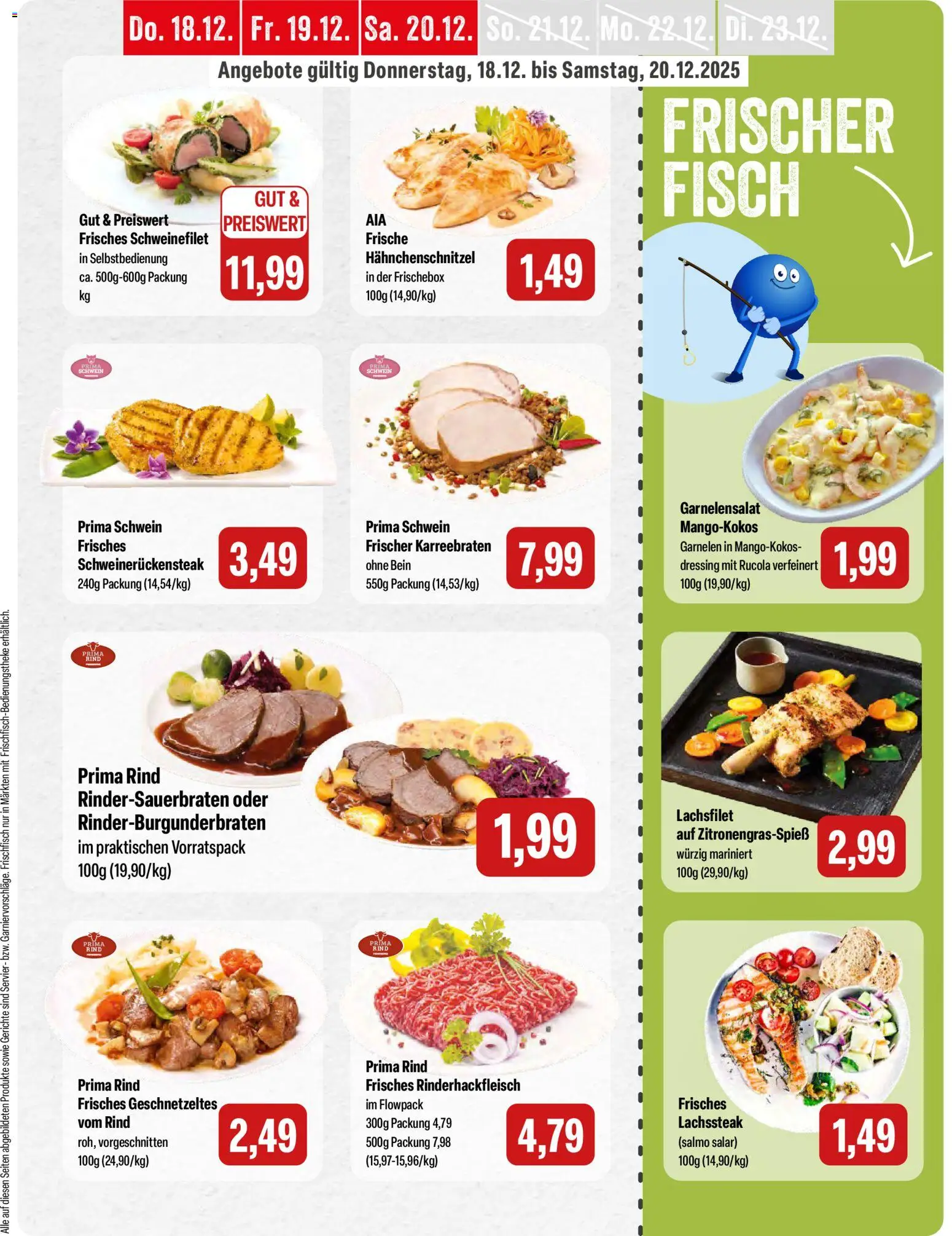 Feneberg Angebote – gültig ab 18.12.2025 | Seite: 3 | Produkte: Rucola, Dressing, Garnelen, Fisch