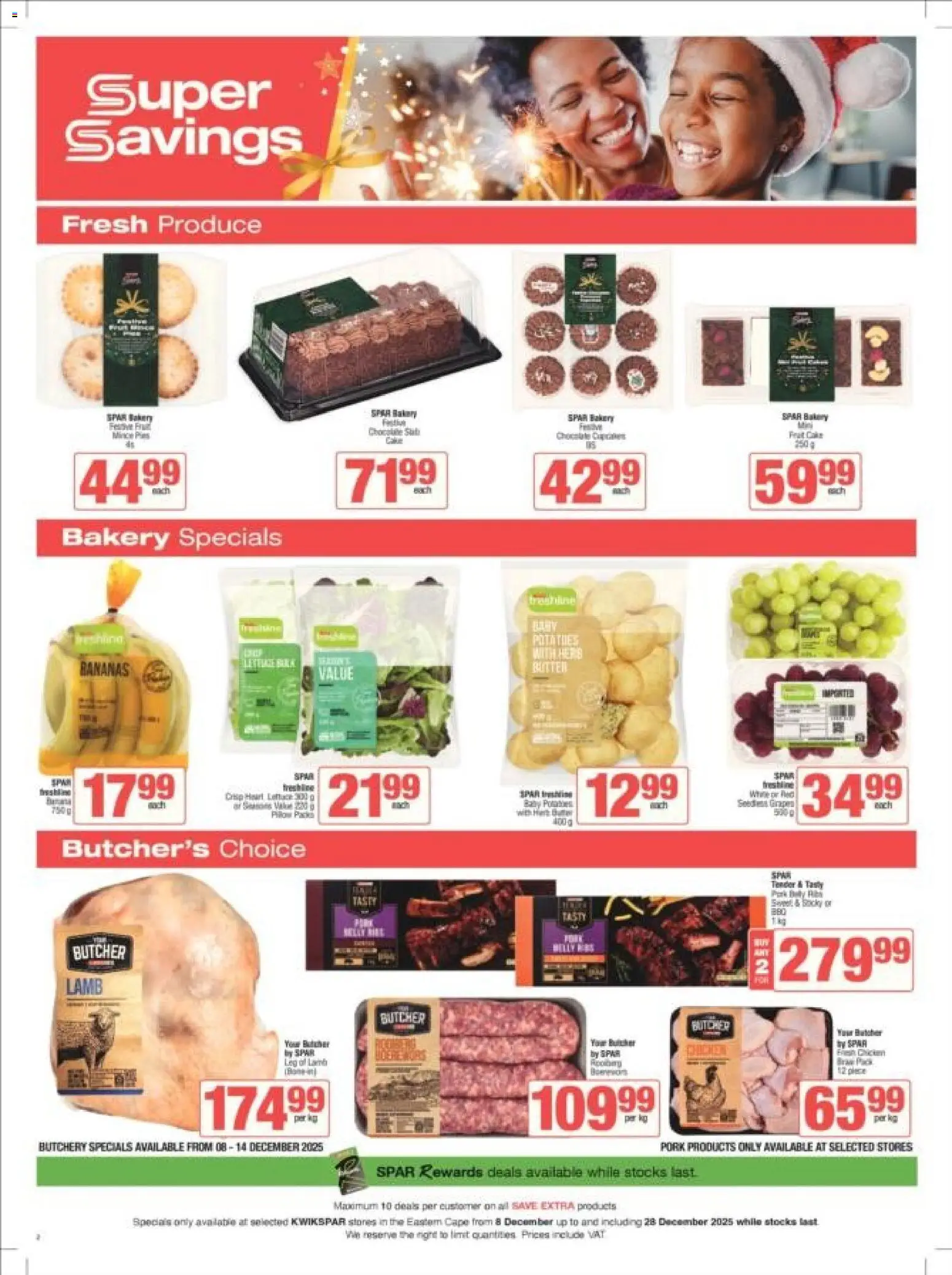 New KWIKSPAR catalogue – valid from 08.12.2025 | Page: 2 | Products: Bakery, Pillow, Butter, Bananas