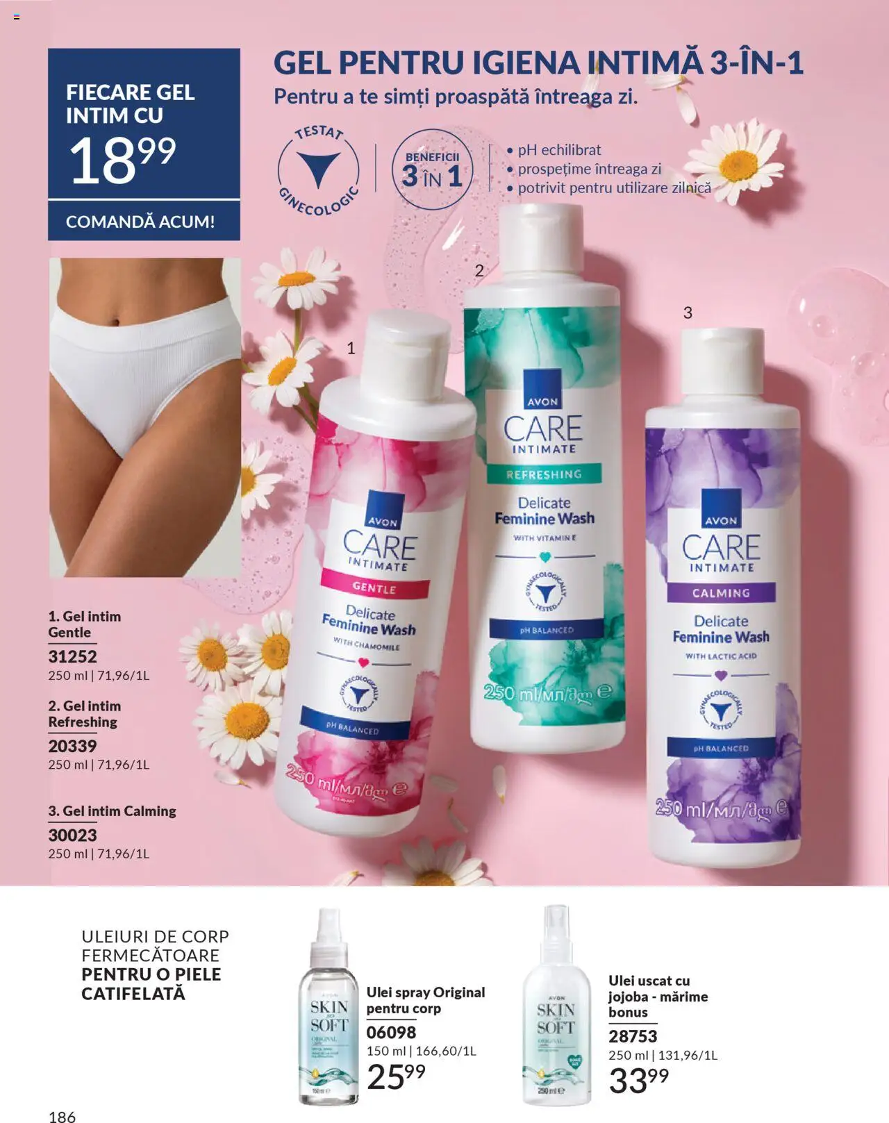 Noul catalog Avon – valabil de la 01.10.2025 | Pagină: 188 | Produse: Gel intim, Body, Ulei