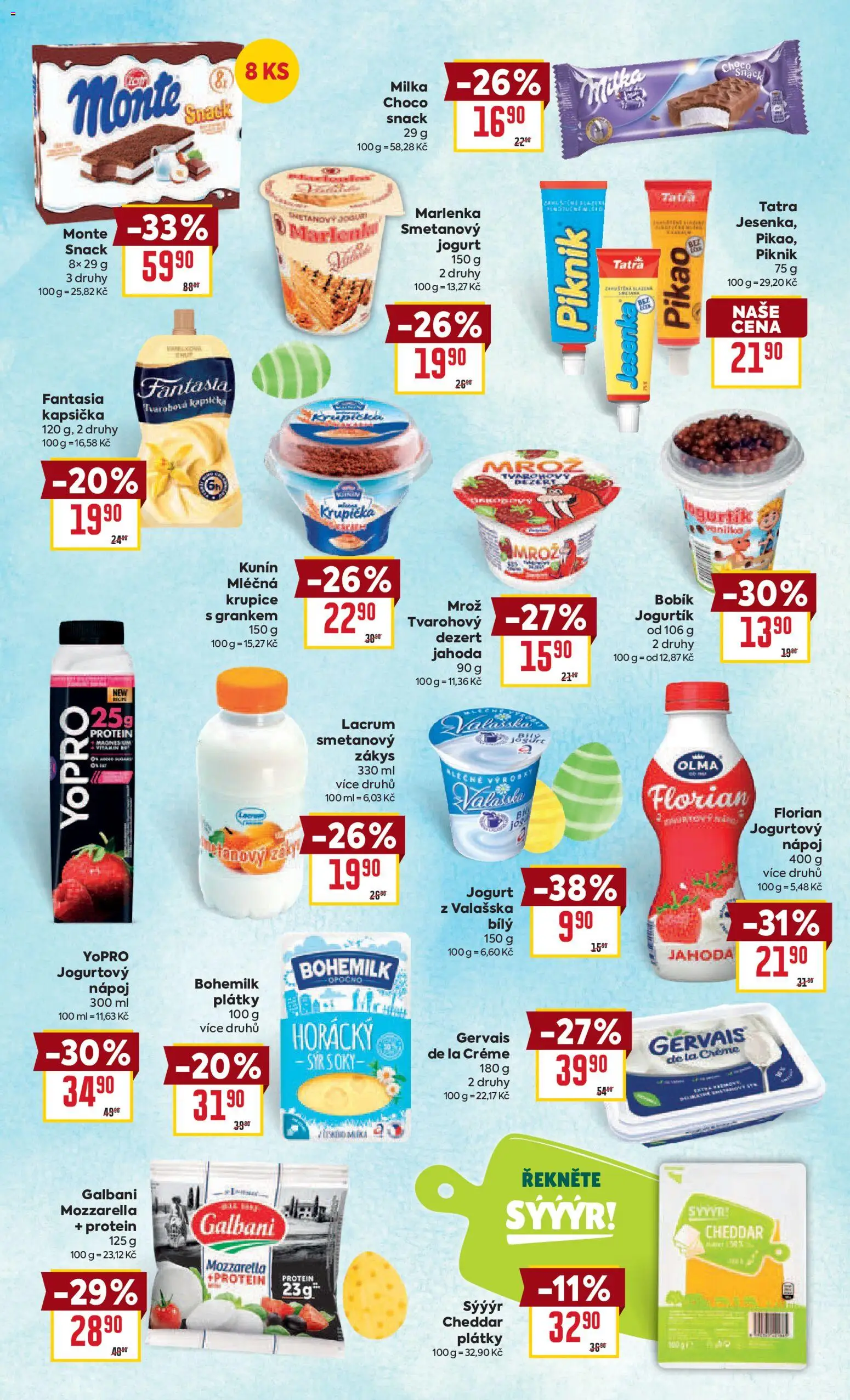 Billa leták - Velikonoce  od 18.03.2026 | Strana: 9 | Produkty: Smetana, Krupice, Cheddar, Marlenka