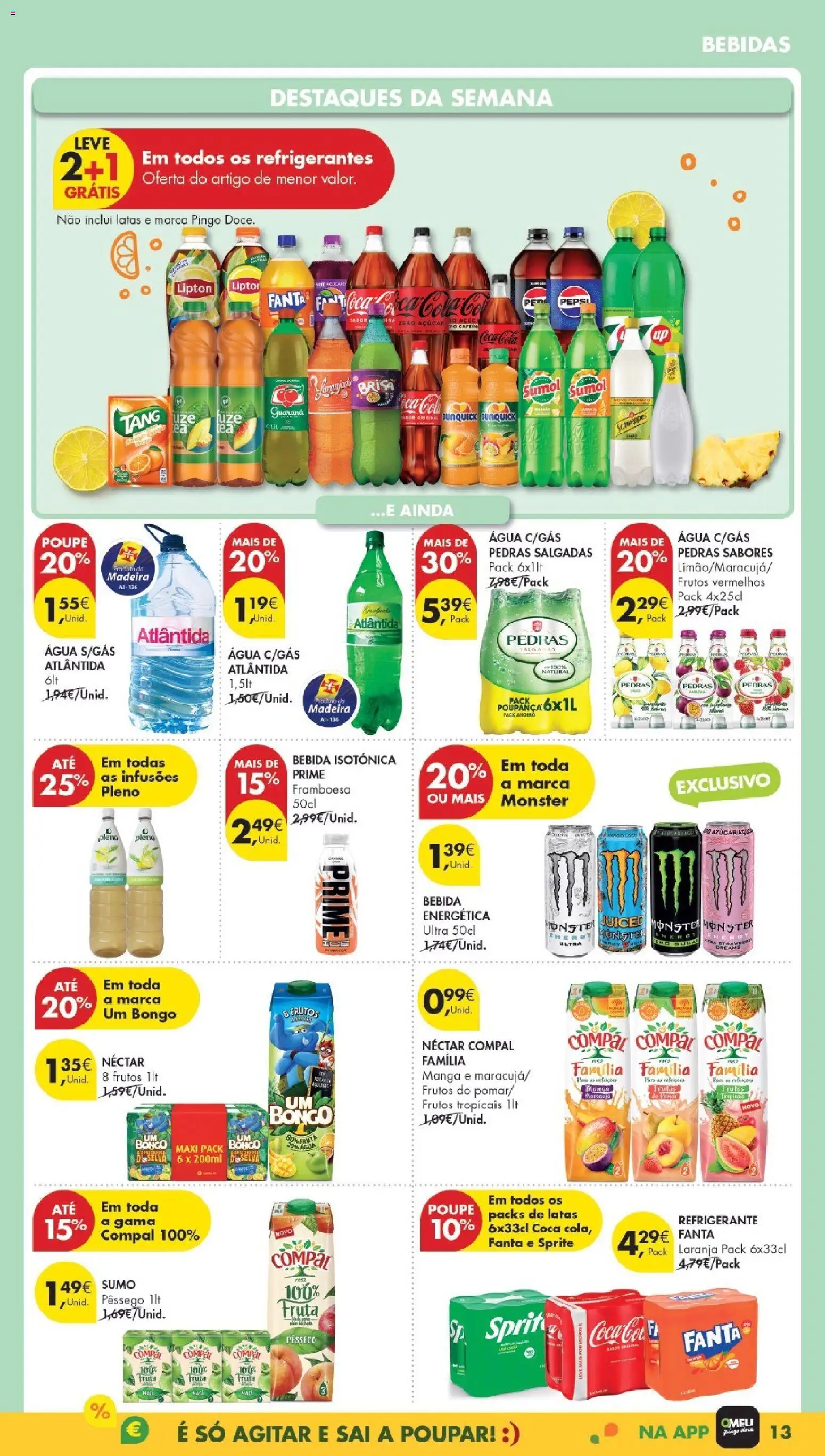 Pingo Doce Poupe Esta Semana Madeira │ válido de 03.03.2026 | Página: 13 | Produtos: Agua, Fanta, Bebida, Soda