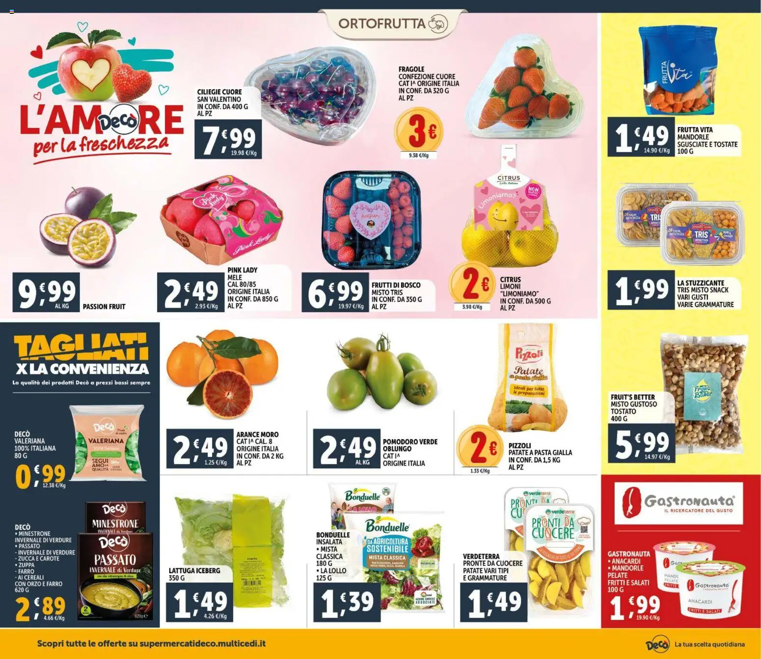 Volantino Decò del 11.02.2026 | Pagina: 6 | Prodotti: Valeriana, Patate, Verdure, Mandorle