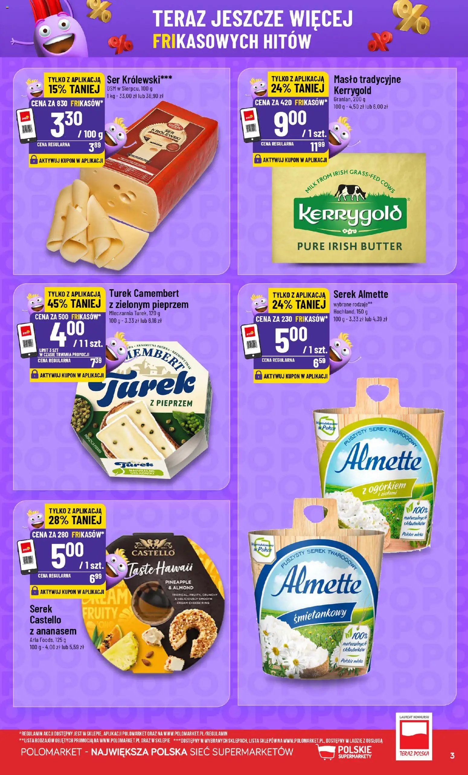 POLOmarket Gazetka - Frikasowe Hity od 14.01.2026 | Strona: 3 | Produkty: Cream cheese, Serek, Masło, Ser