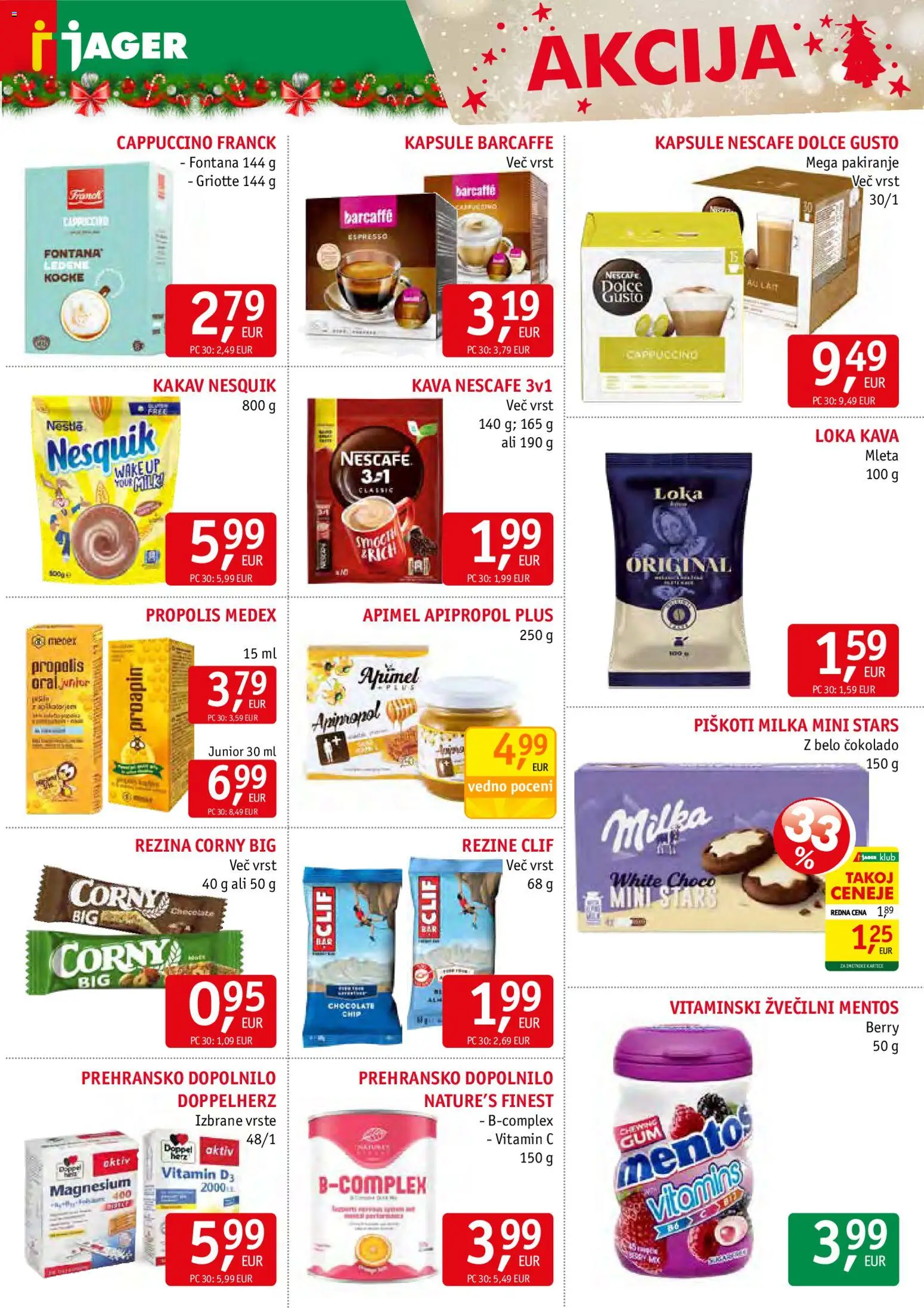 Novi Jager katalog ponudbe – veljaven od 17.12.2025 | Stran: 13 | Izdelki: Kakav, Kava, Piskoti